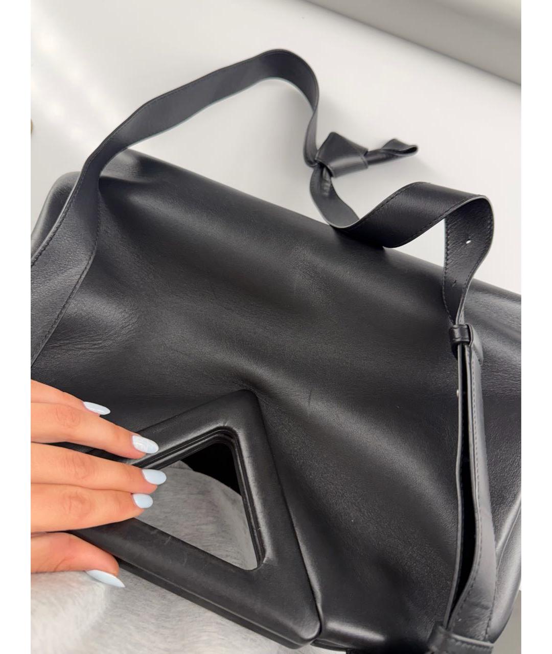 BOTTEGA VENETA Черная кожаная сумка через плечо, фото 4