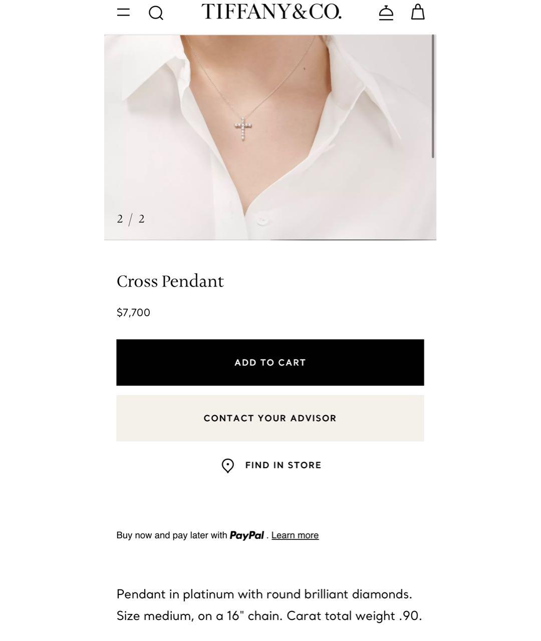 TIFFANY&CO Серебряная платиновая подвеска, фото 5