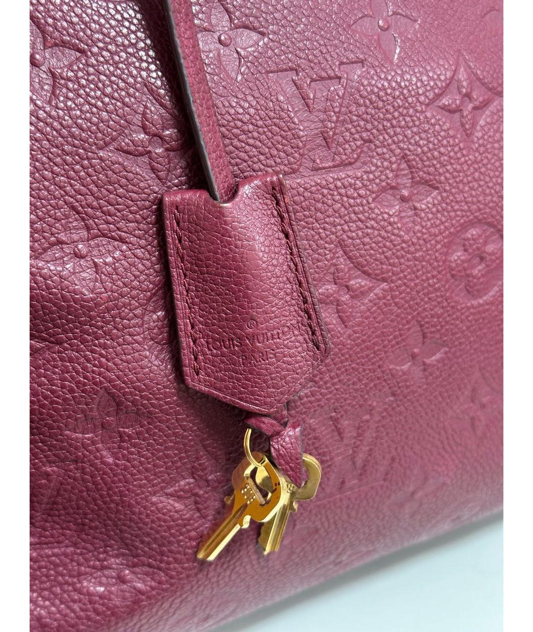 LOUIS VUITTON Бордовая кожаная сумка с короткими ручками, фото 5