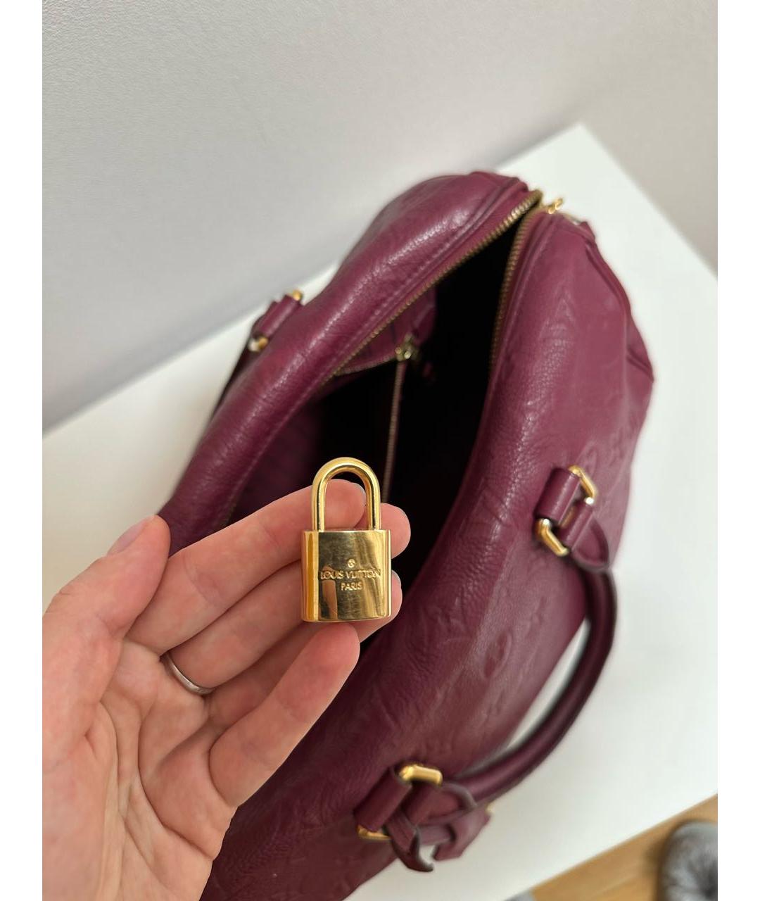 LOUIS VUITTON Бордовая кожаная сумка с короткими ручками, фото 7