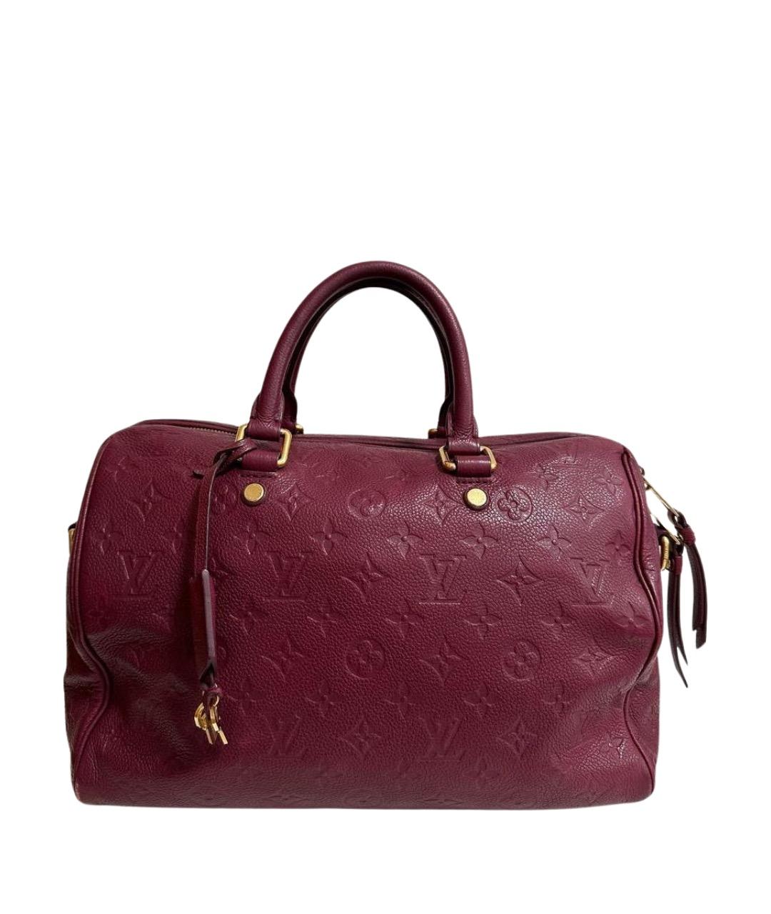 LOUIS VUITTON Бордовая кожаная сумка с короткими ручками, фото 1