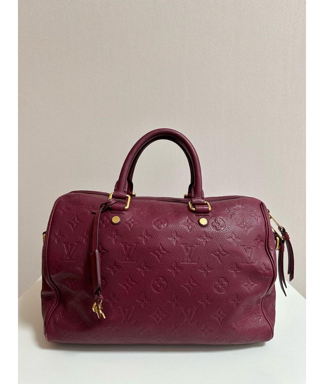 LOUIS VUITTON Бордовая кожаная сумка с короткими ручками, фото 8