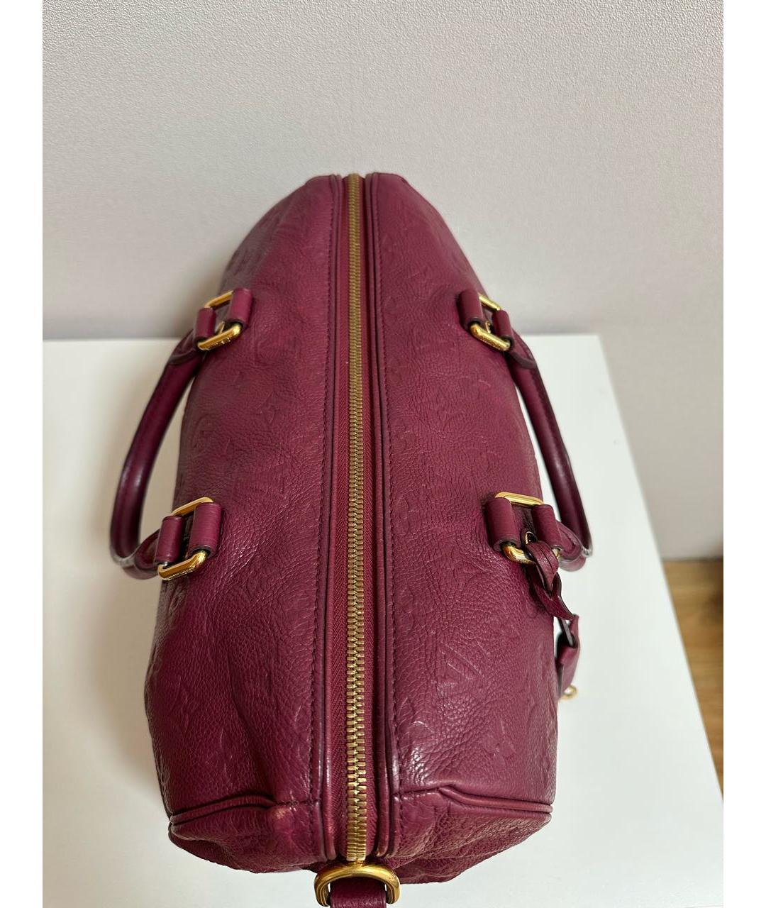 LOUIS VUITTON Бордовая кожаная сумка с короткими ручками, фото 6