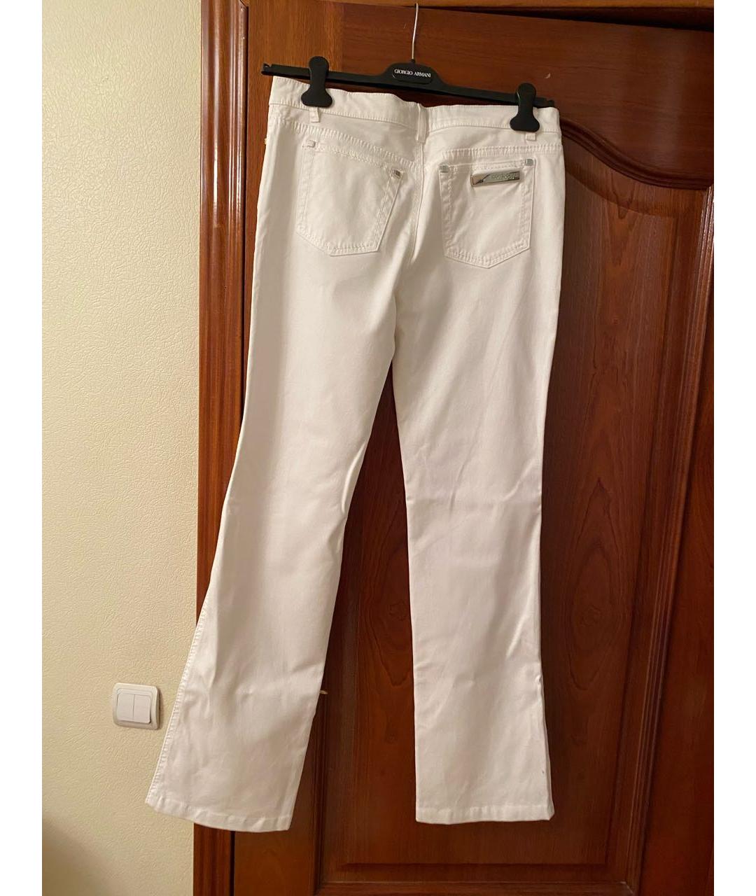 ROBERTO CAVALLI Белые хлопковые прямые джинсы, фото 2