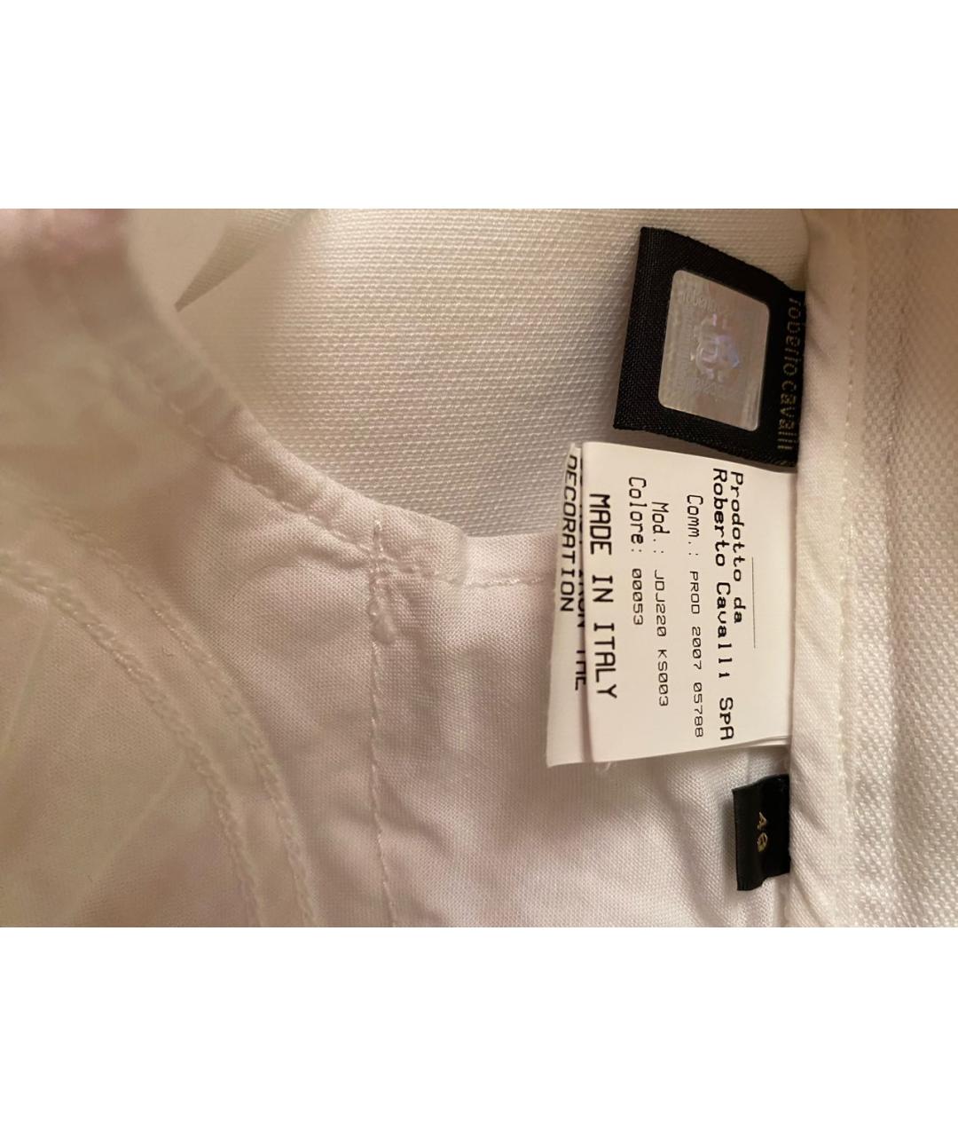 ROBERTO CAVALLI Белые хлопковые прямые джинсы, фото 6