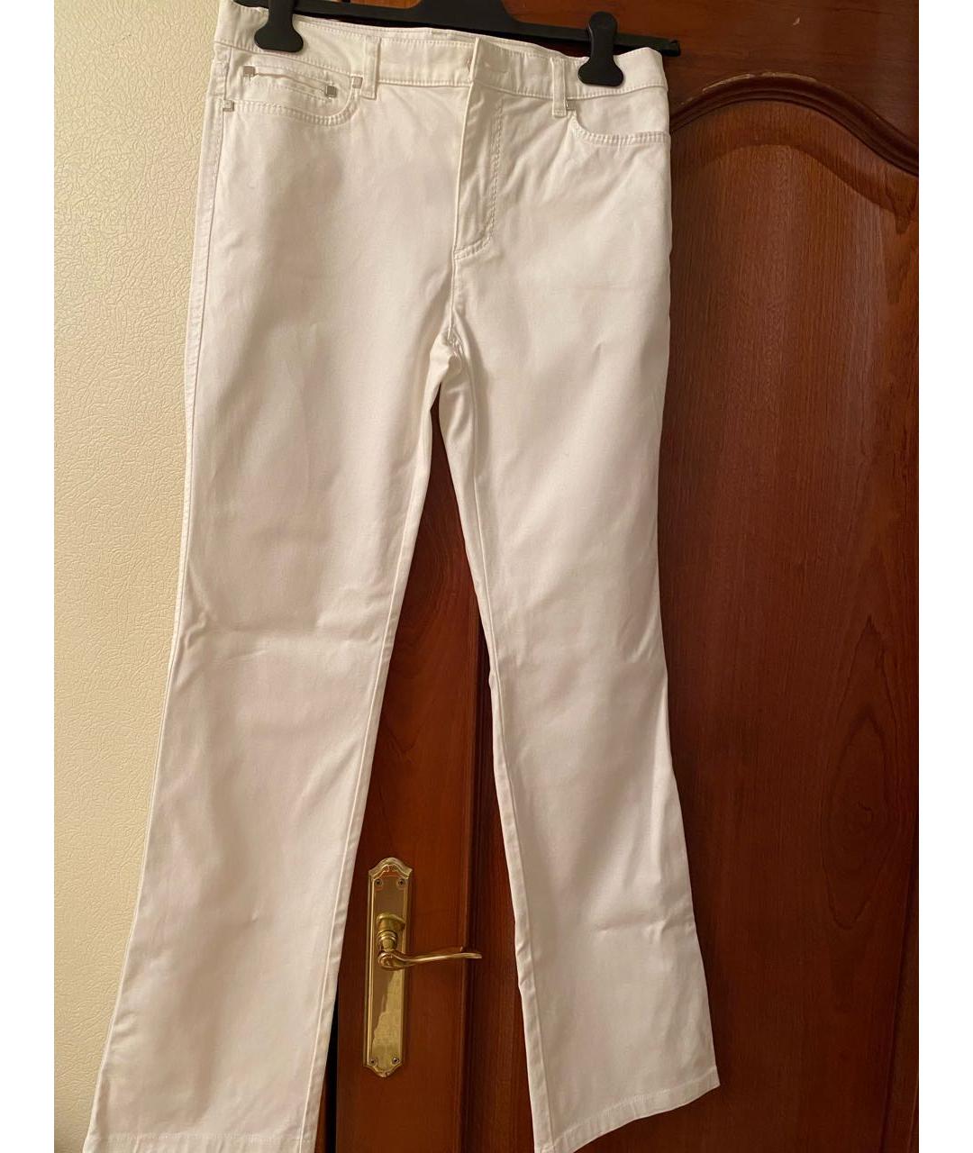 ROBERTO CAVALLI Белые хлопковые прямые джинсы, фото 7