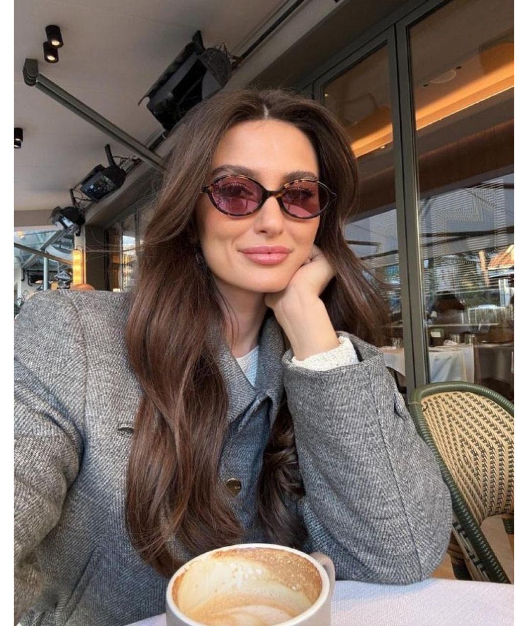 MIU MIU Розовые пластиковые солнцезащитные очки, фото 7