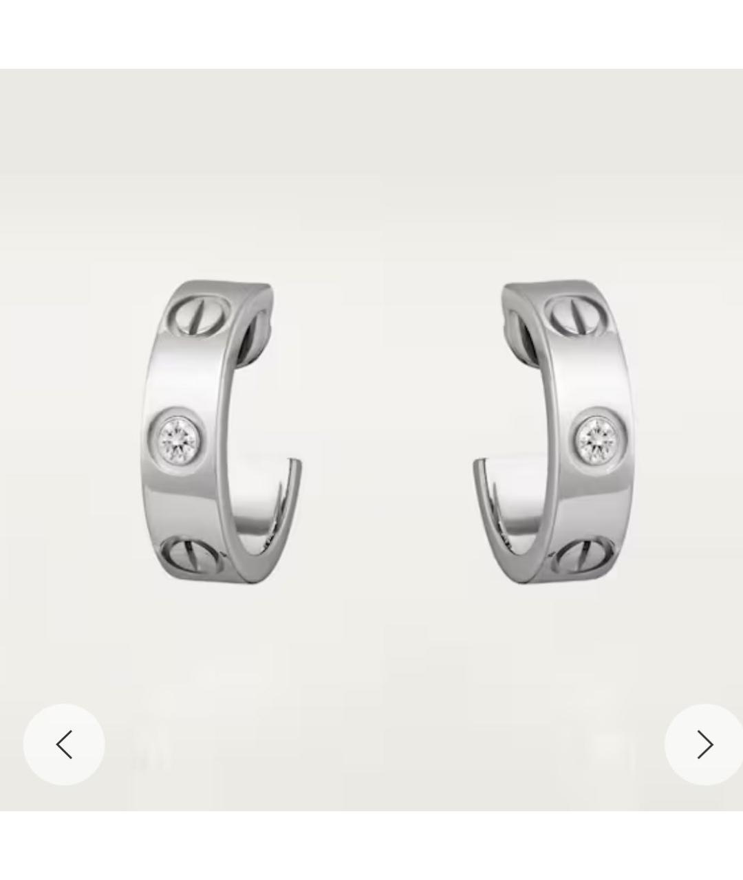 CARTIER Белые серьги из белого золота, фото 5