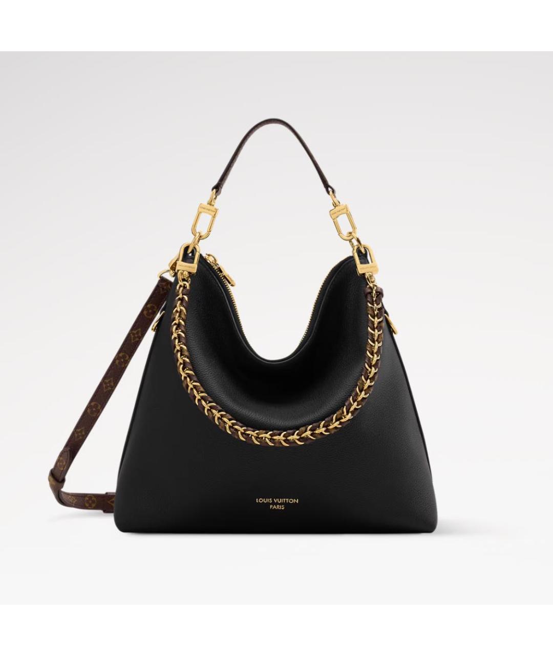 LOUIS VUITTON Черная кожаная сумка тоут, фото 5