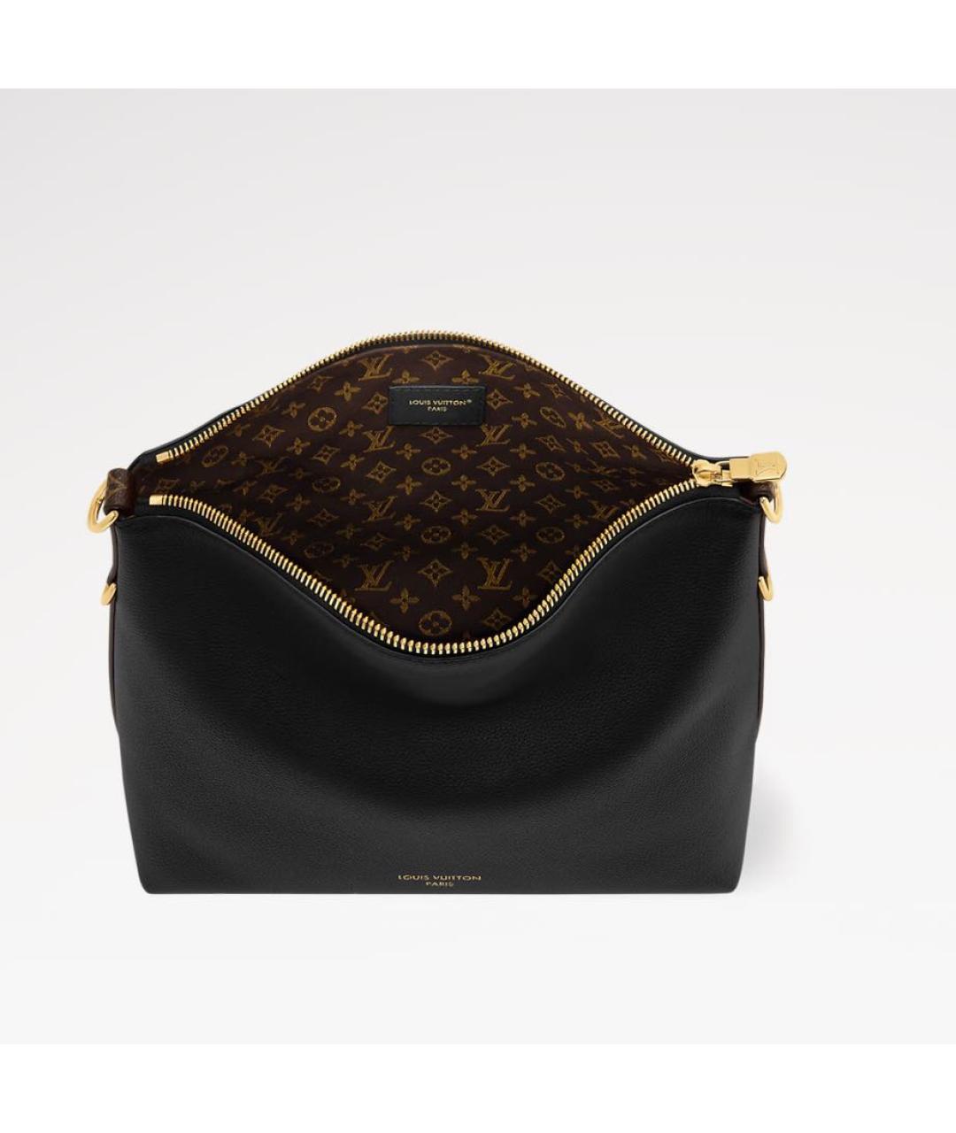 LOUIS VUITTON Черная кожаная сумка тоут, фото 3