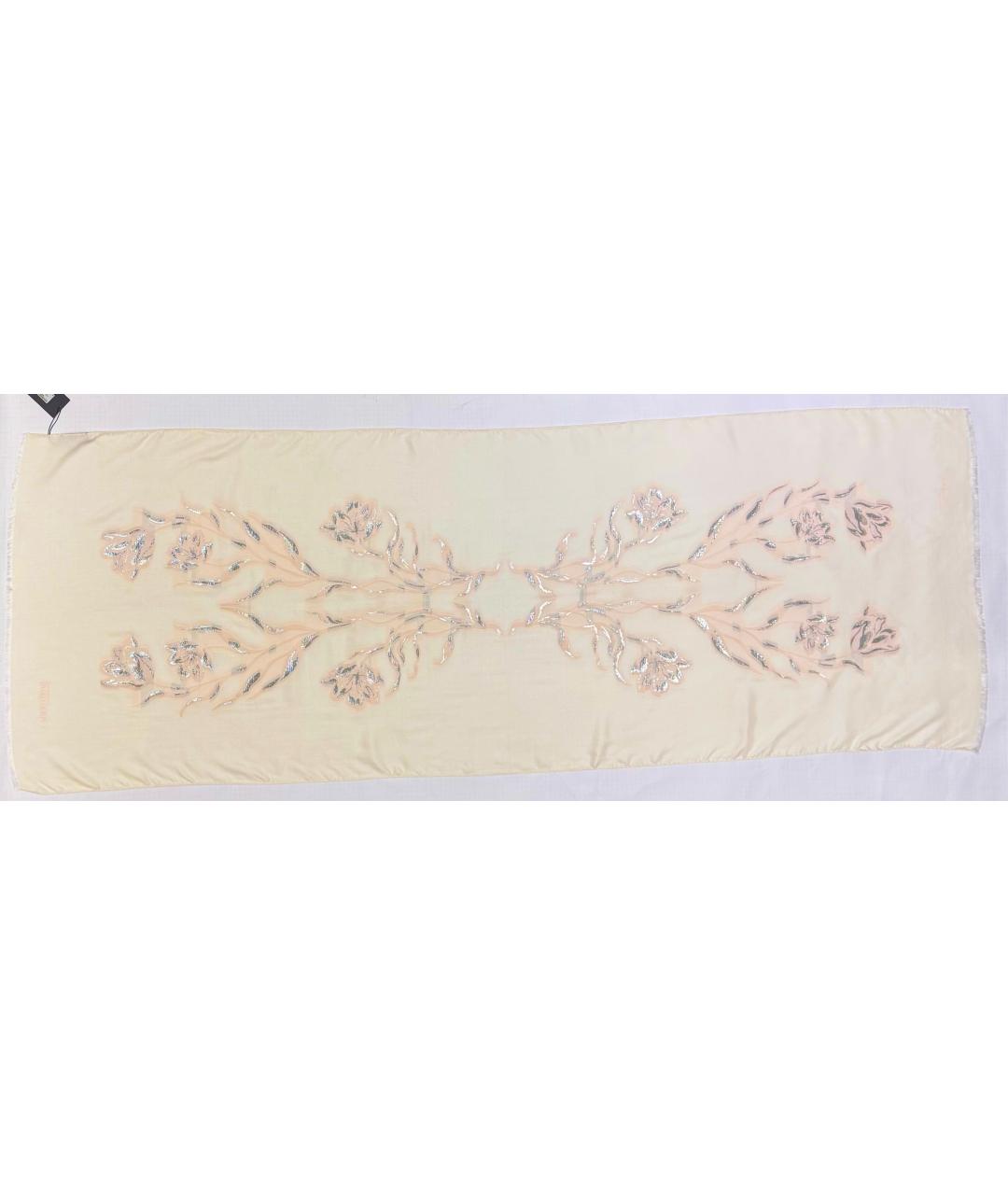 ALEXANDER MCQUEEN Белый шелковый шарф, фото 6