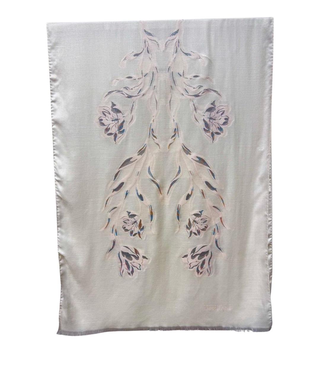 ALEXANDER MCQUEEN Белый шелковый шарф, фото 1