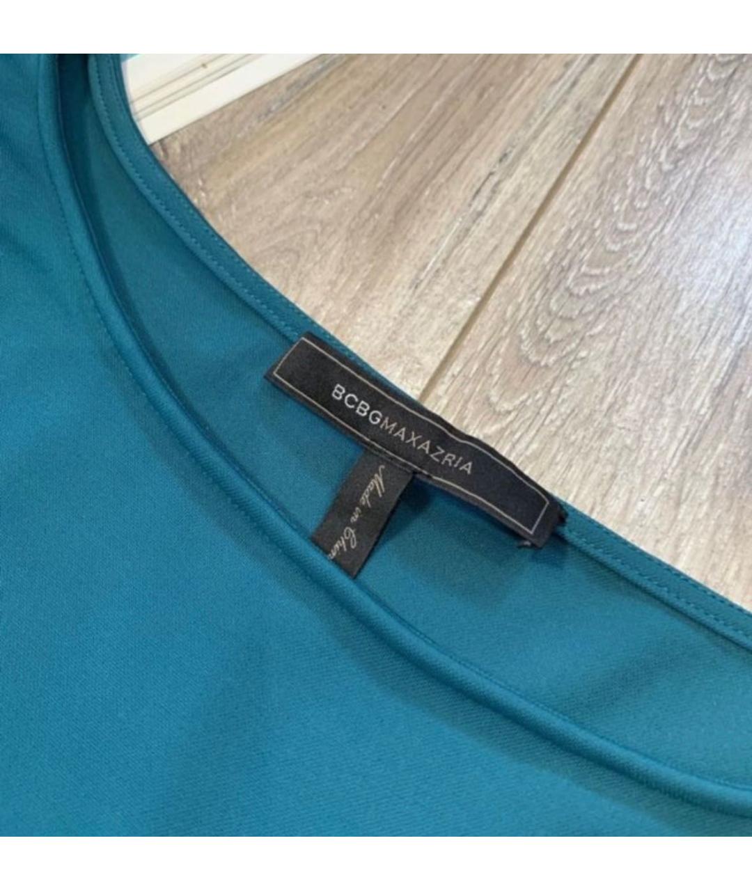 BCBG MAXAZRIA Бирюзовое вискозное вечернее платье, фото 3