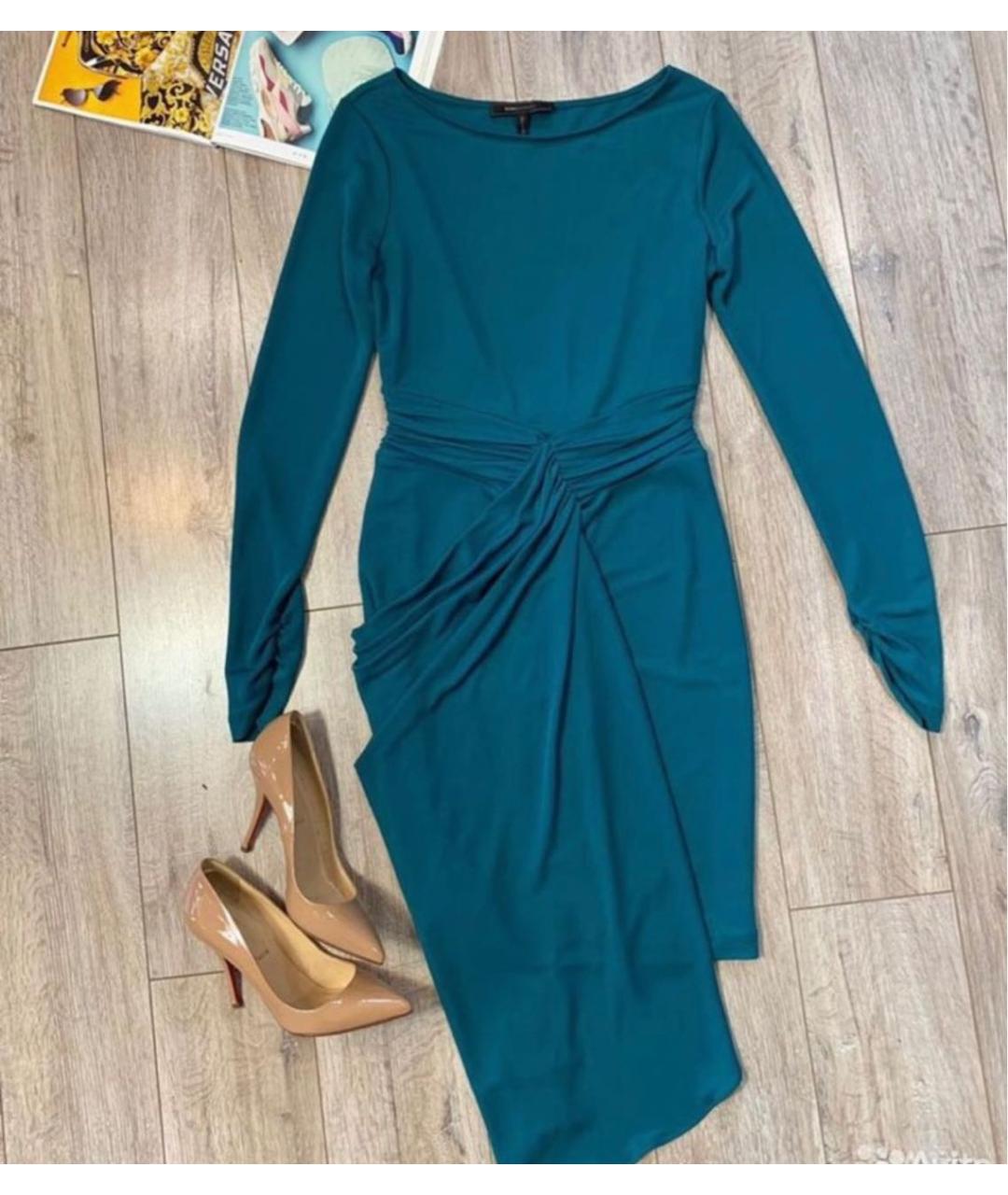 BCBG MAXAZRIA Бирюзовое вискозное вечернее платье, фото 4