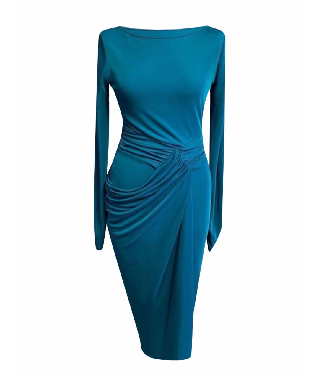 BCBG MAXAZRIA Бирюзовое вискозное вечернее платье, фото 1