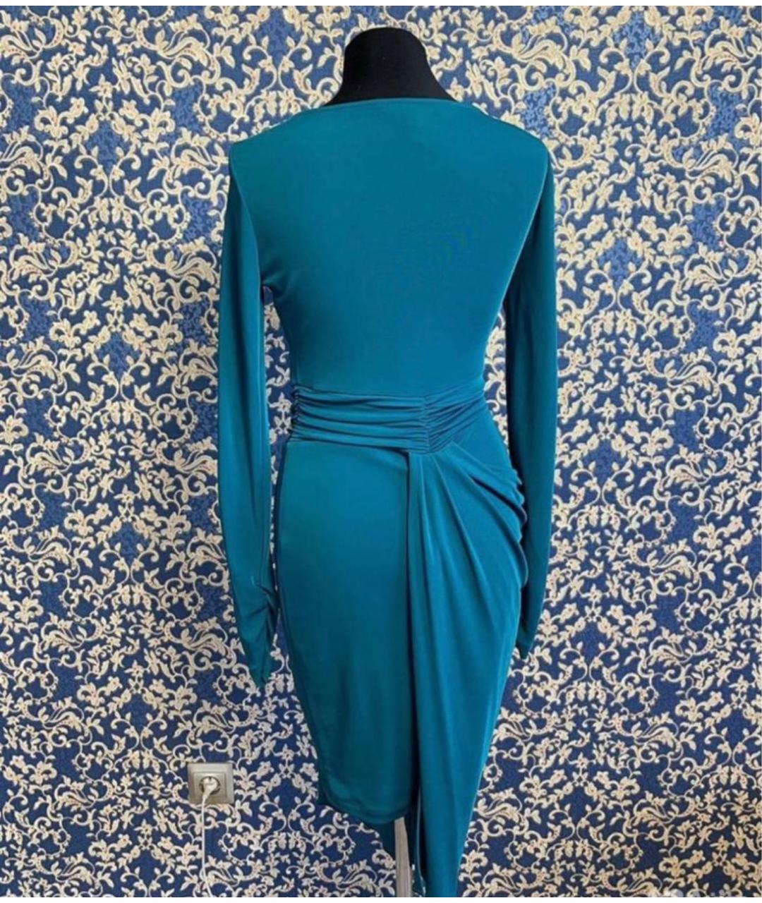 BCBG MAXAZRIA Бирюзовое вискозное вечернее платье, фото 2