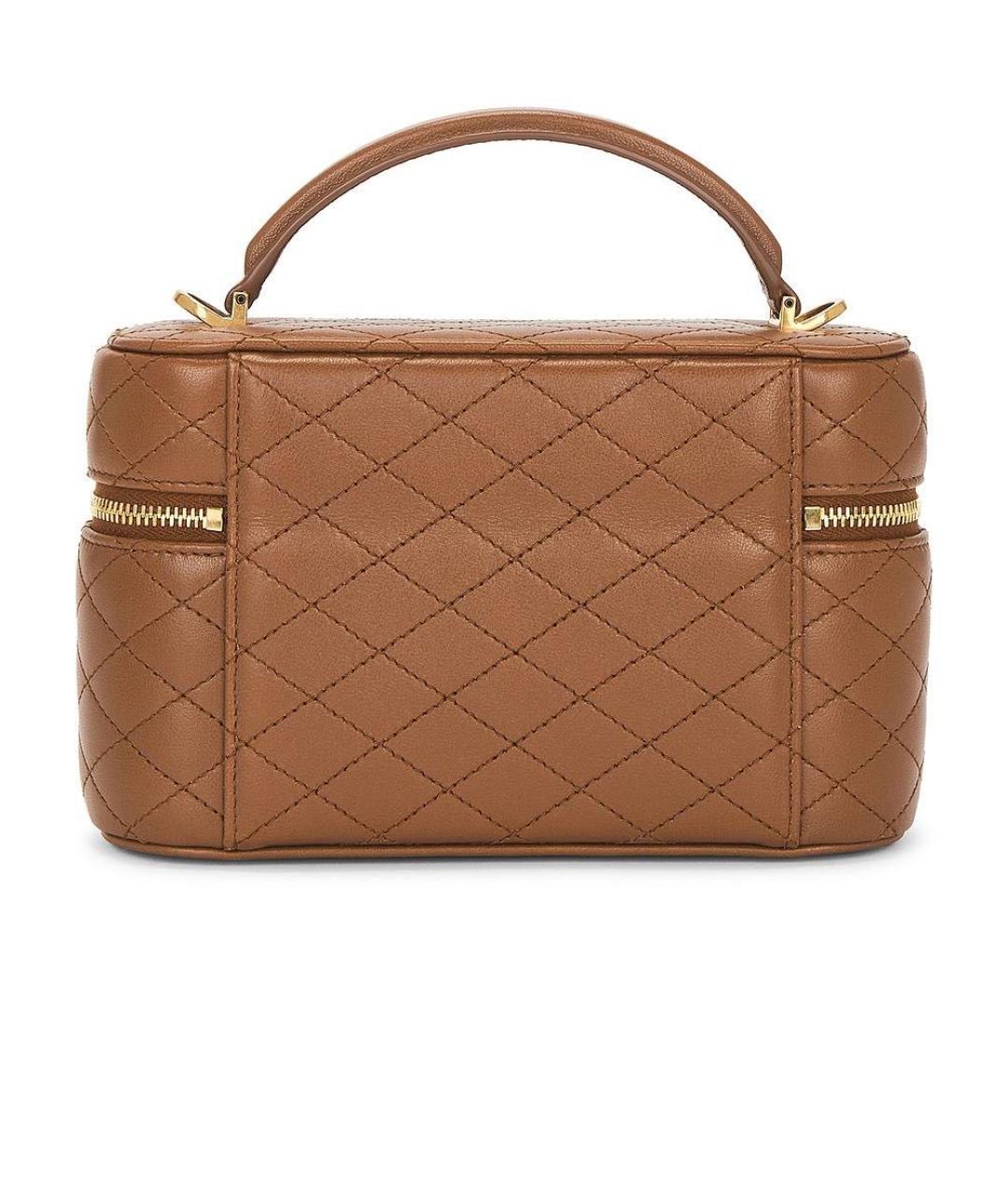 SAINT LAURENT Коричневая кожаная сумка через плечо, фото 3