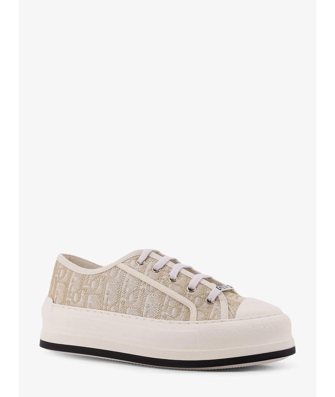 CHRISTIAN DIOR Золотые текстильные кеды, фото 7