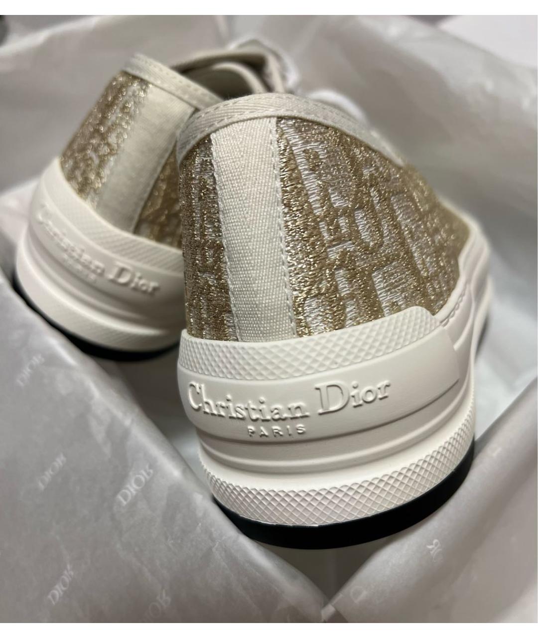 CHRISTIAN DIOR Золотые текстильные кеды, фото 6