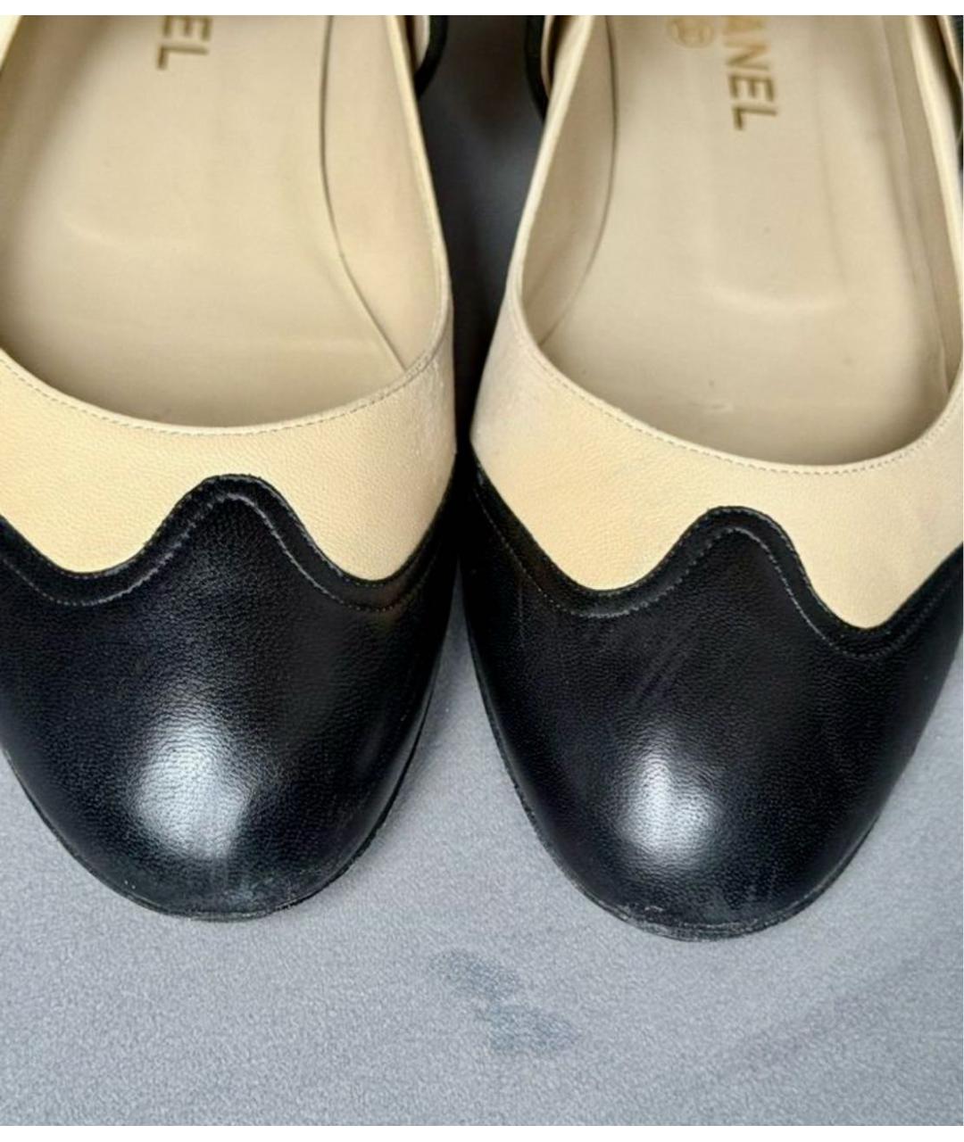 CHANEL Бежевые кожаные балетки, фото 7