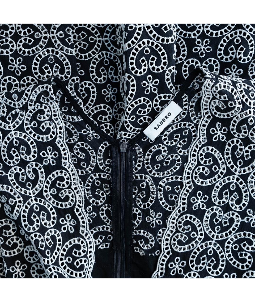 SANDRO Черное хлопковое повседневное платье, фото 3