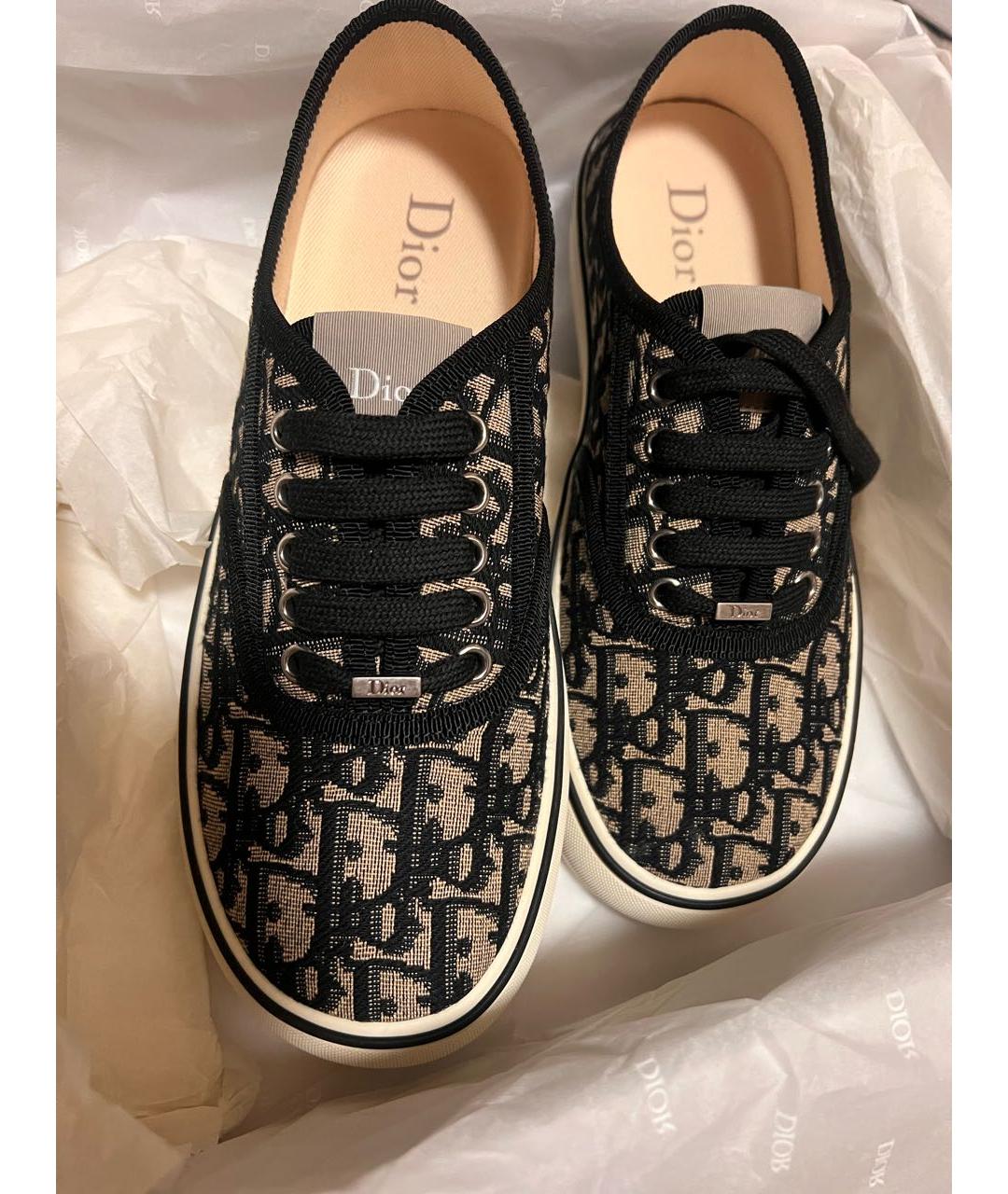 CHRISTIAN DIOR Бежевые текстильные кеды, фото 6