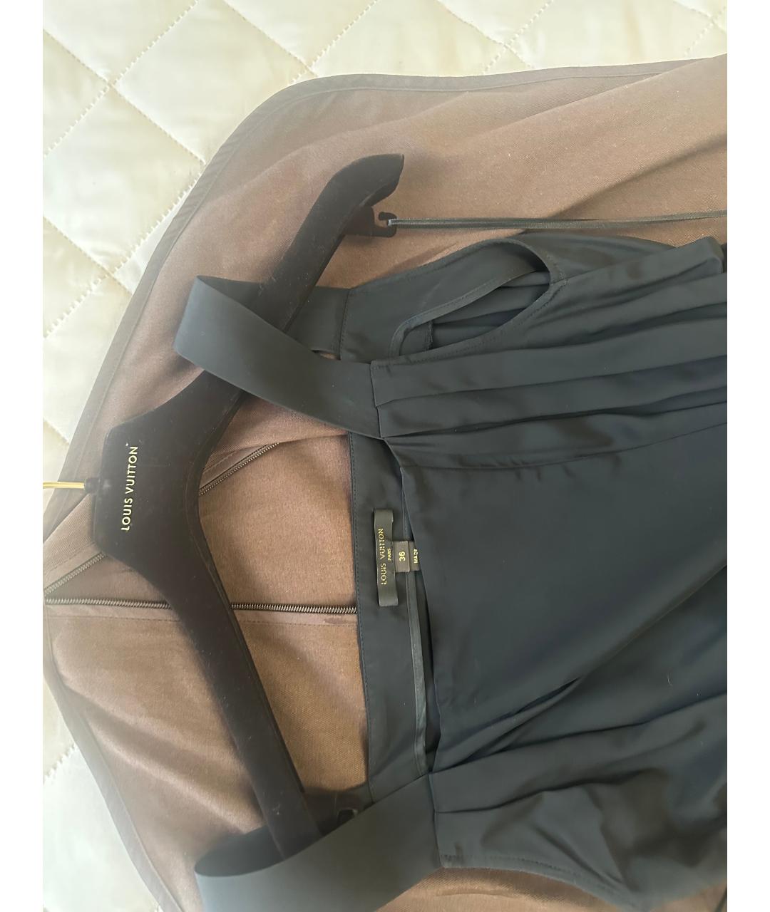 LOUIS VUITTON Черное вискозное вечернее платье, фото 3