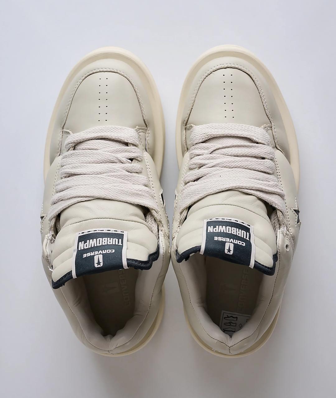 RICK OWENS Бежевые кожаные низкие кроссовки / кеды, фото 6