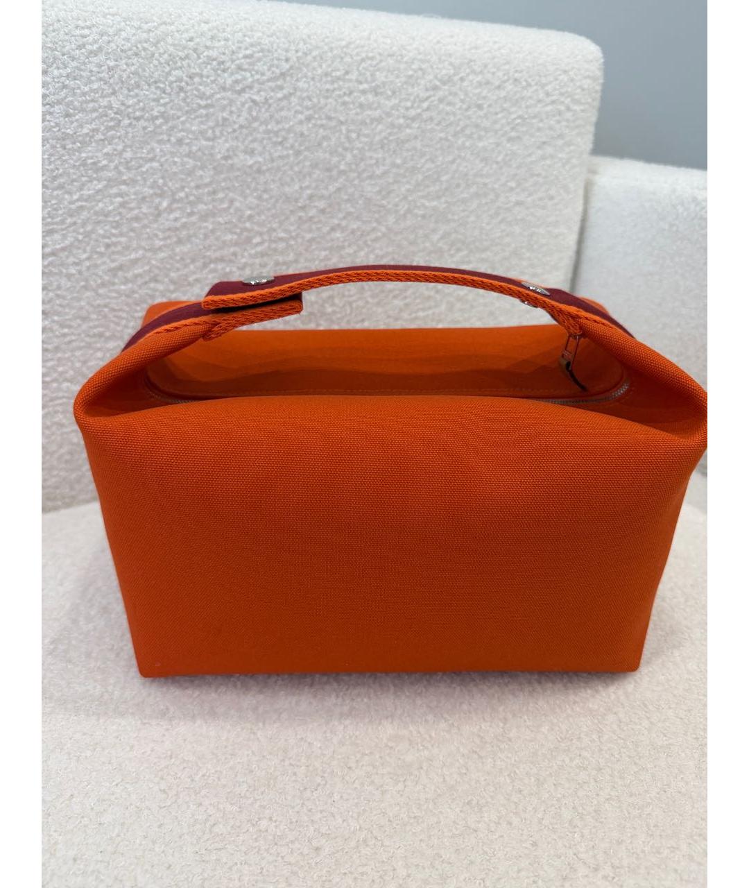 HERMES Оранжевая сумка с короткими ручками, фото 5