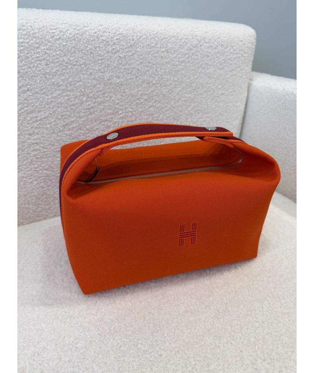 HERMES Оранжевая сумка с короткими ручками, фото 8