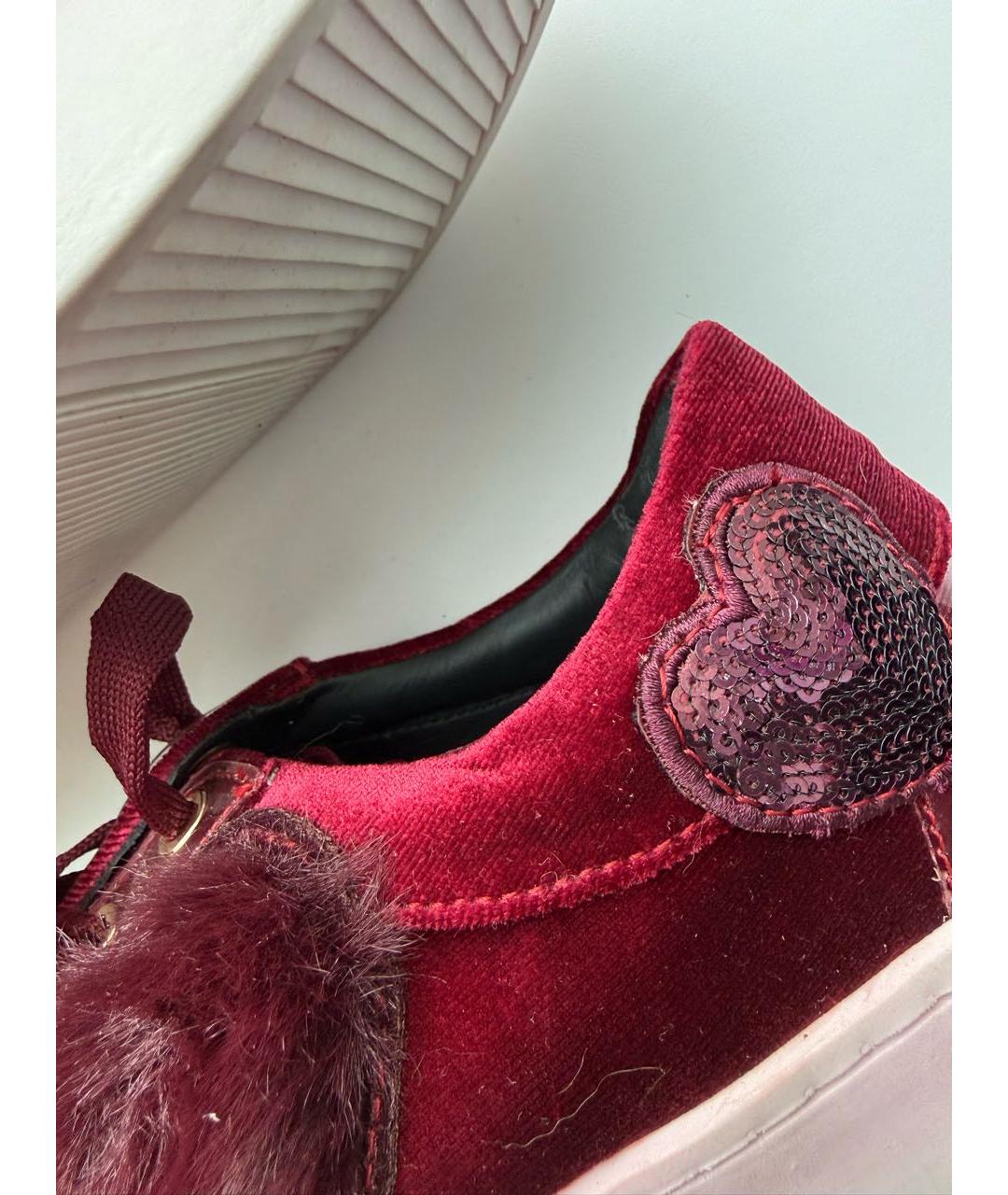 LOVE MOSCHINO Бордовые кеды, фото 5