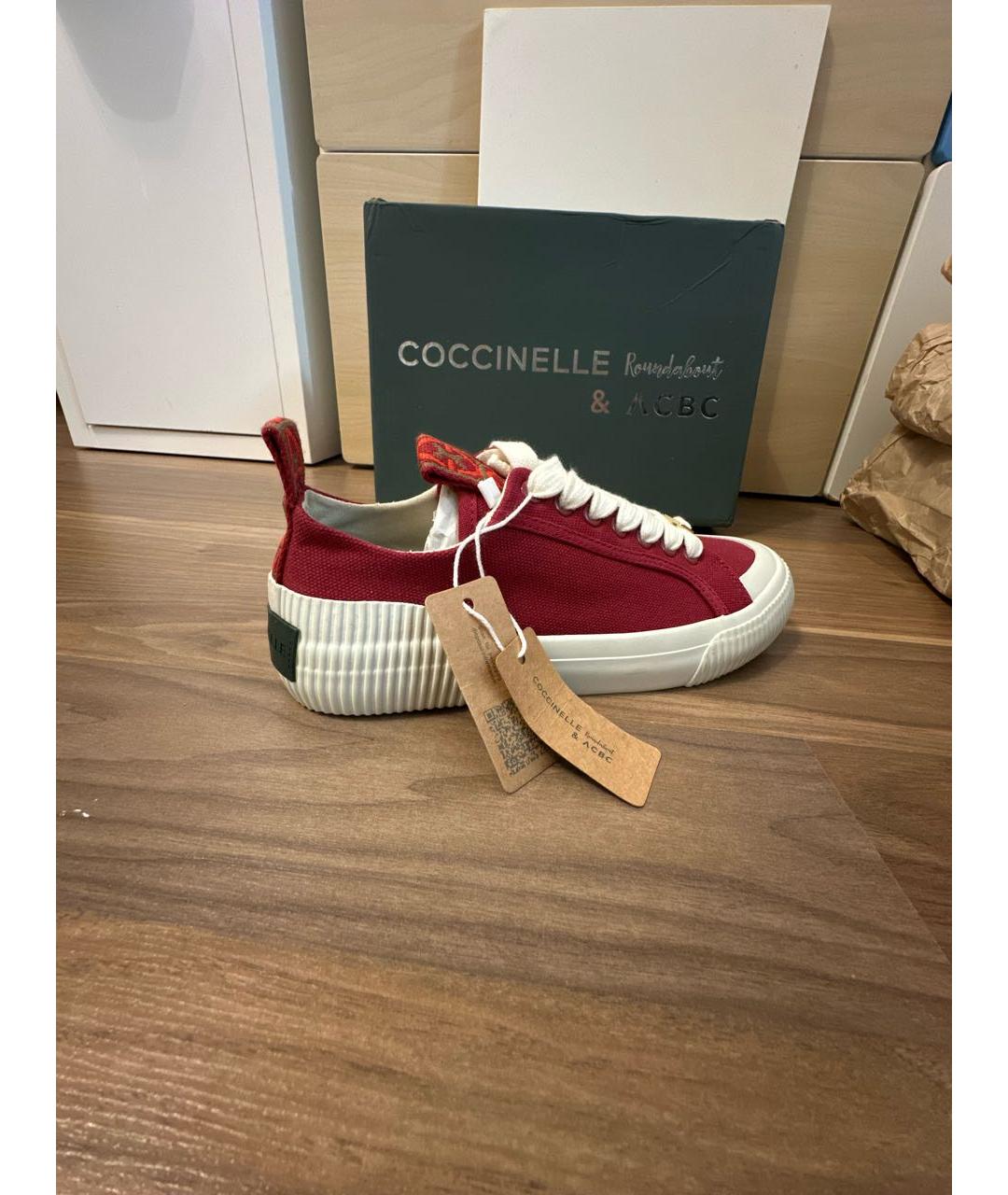COCCINELLE Бордовые текстильные кеды, фото 8