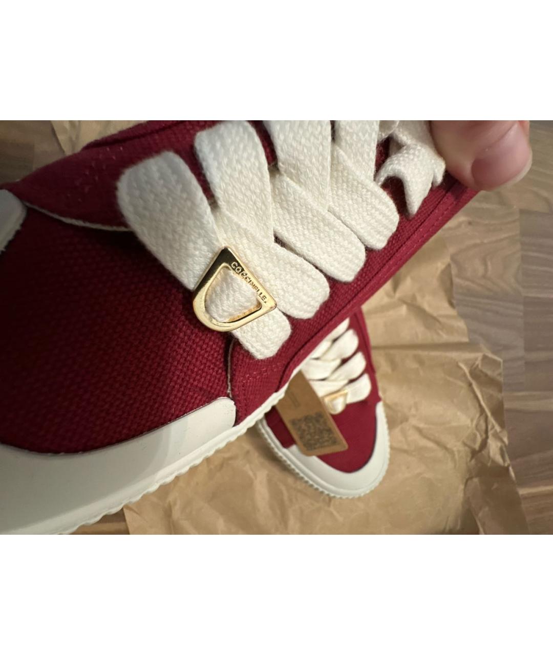 COCCINELLE Бордовые текстильные кеды, фото 6