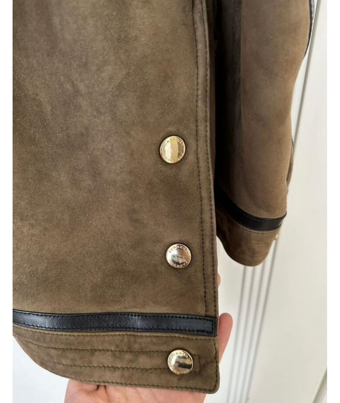 BURBERRY Коричневая замшевая дубленка, фото 4