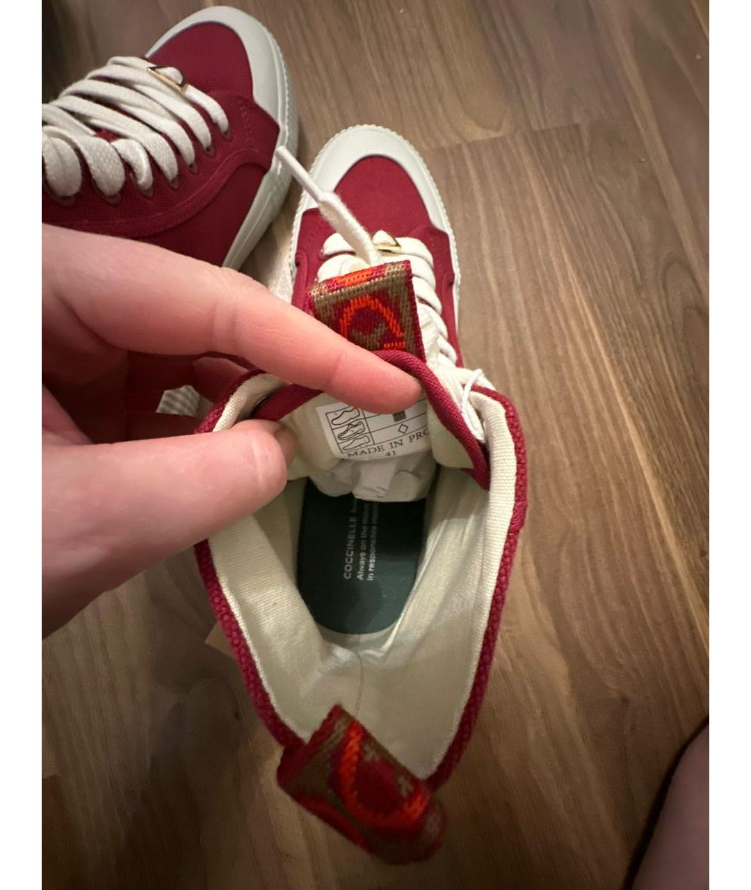 COCCINELLE Бордовые текстильные кеды, фото 4
