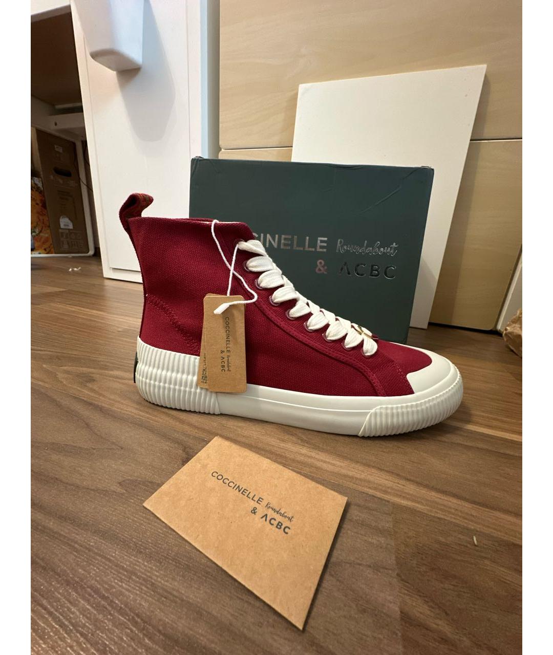 COCCINELLE Бордовые текстильные кеды, фото 8