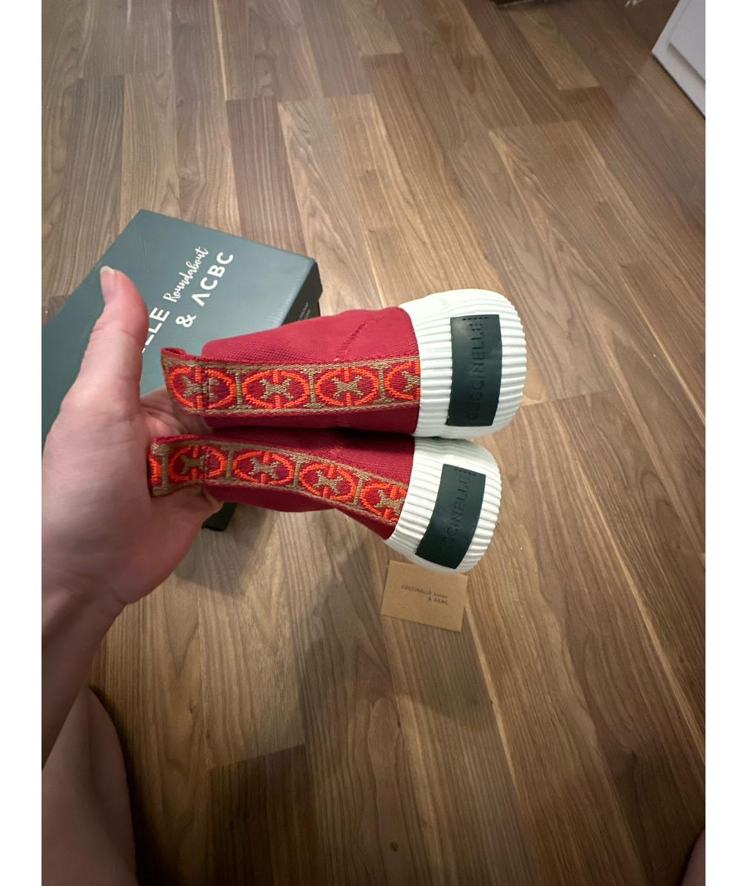 COCCINELLE Бордовые текстильные кеды, фото 3