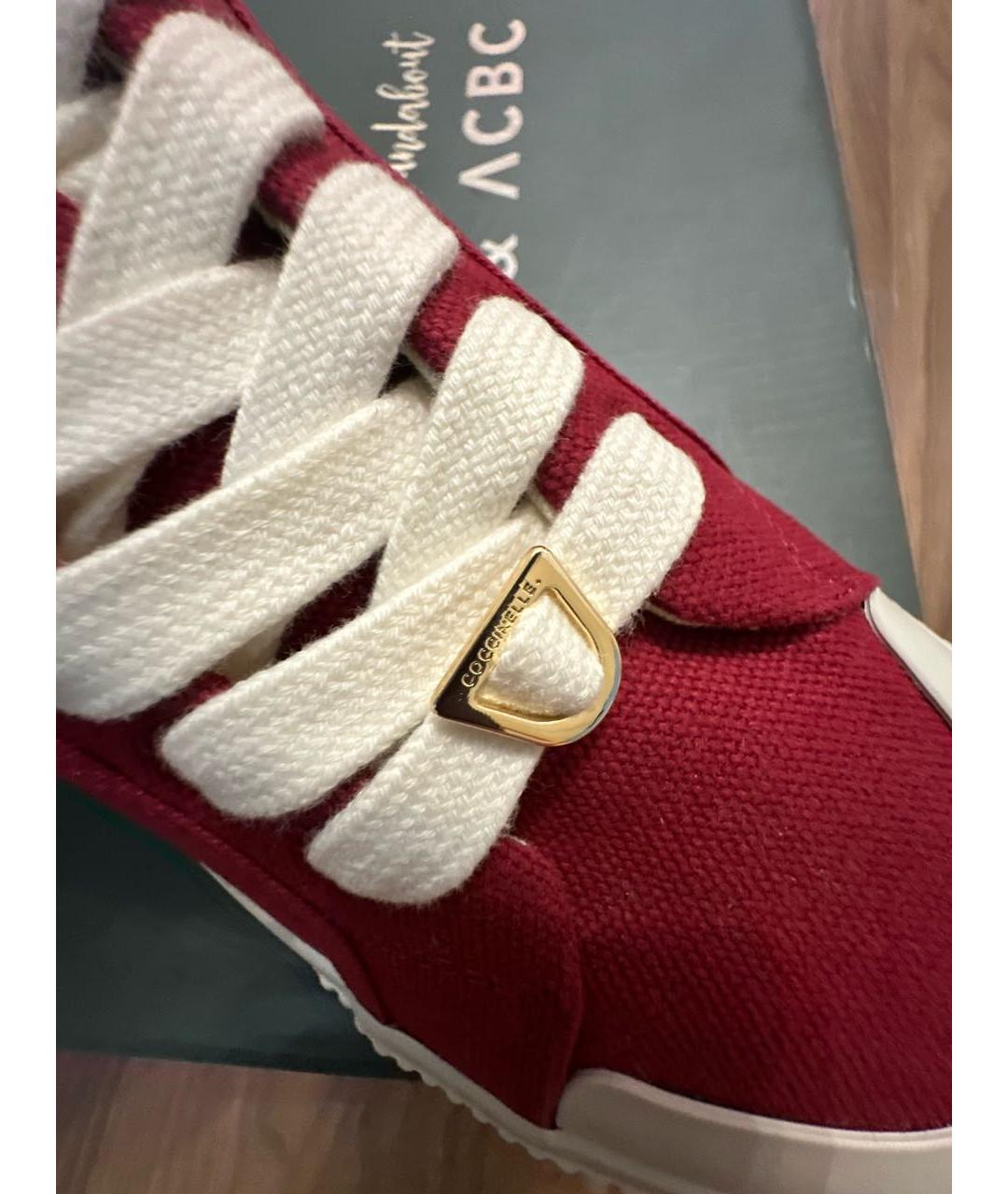 COCCINELLE Бордовые текстильные кеды, фото 7