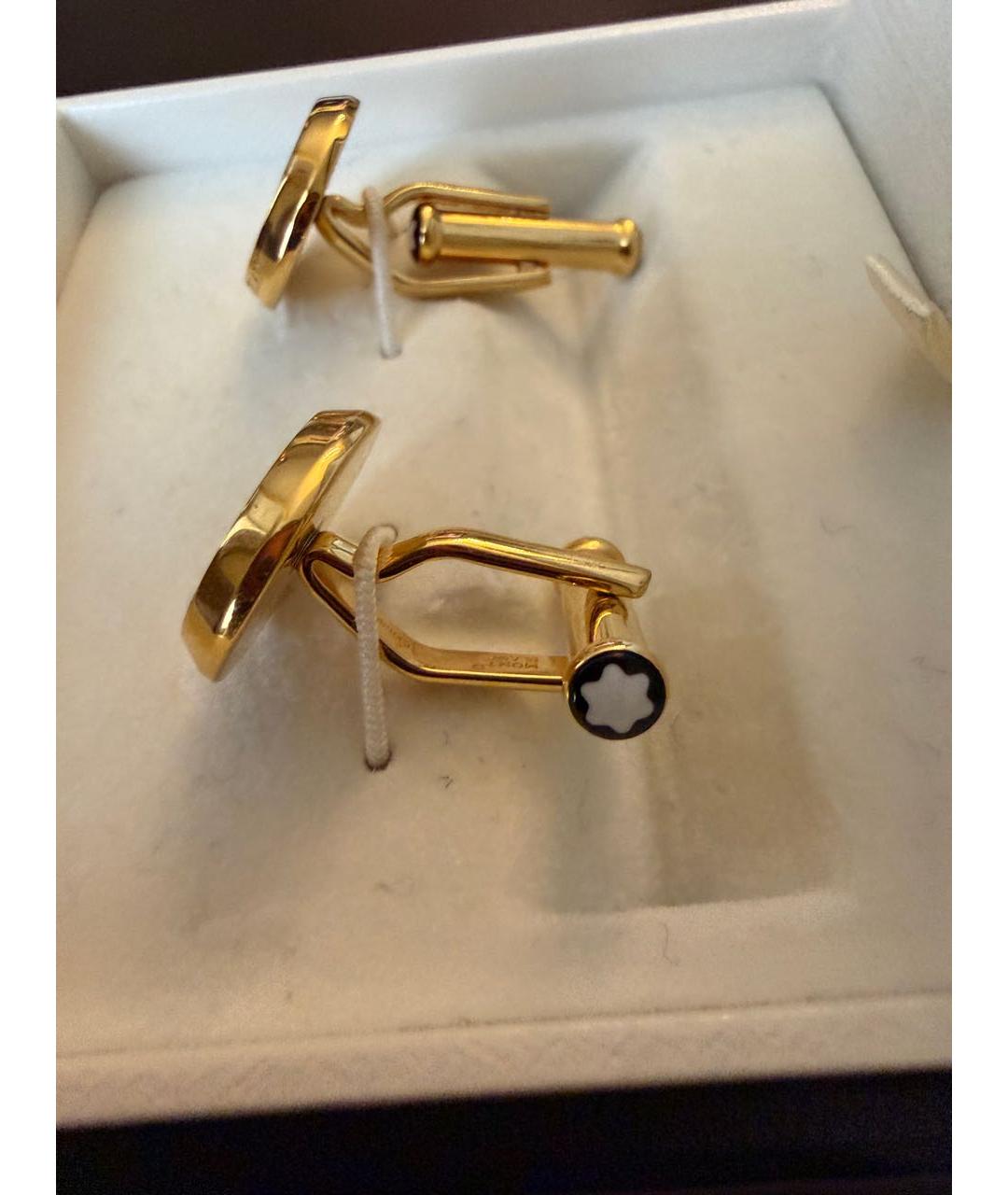 MONTBLANC Золотые металлические запонки, фото 3