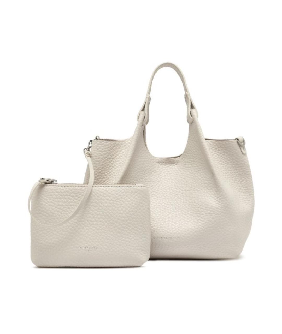 Gianni Chiarini Белая кожаная сумка тоут, фото 3