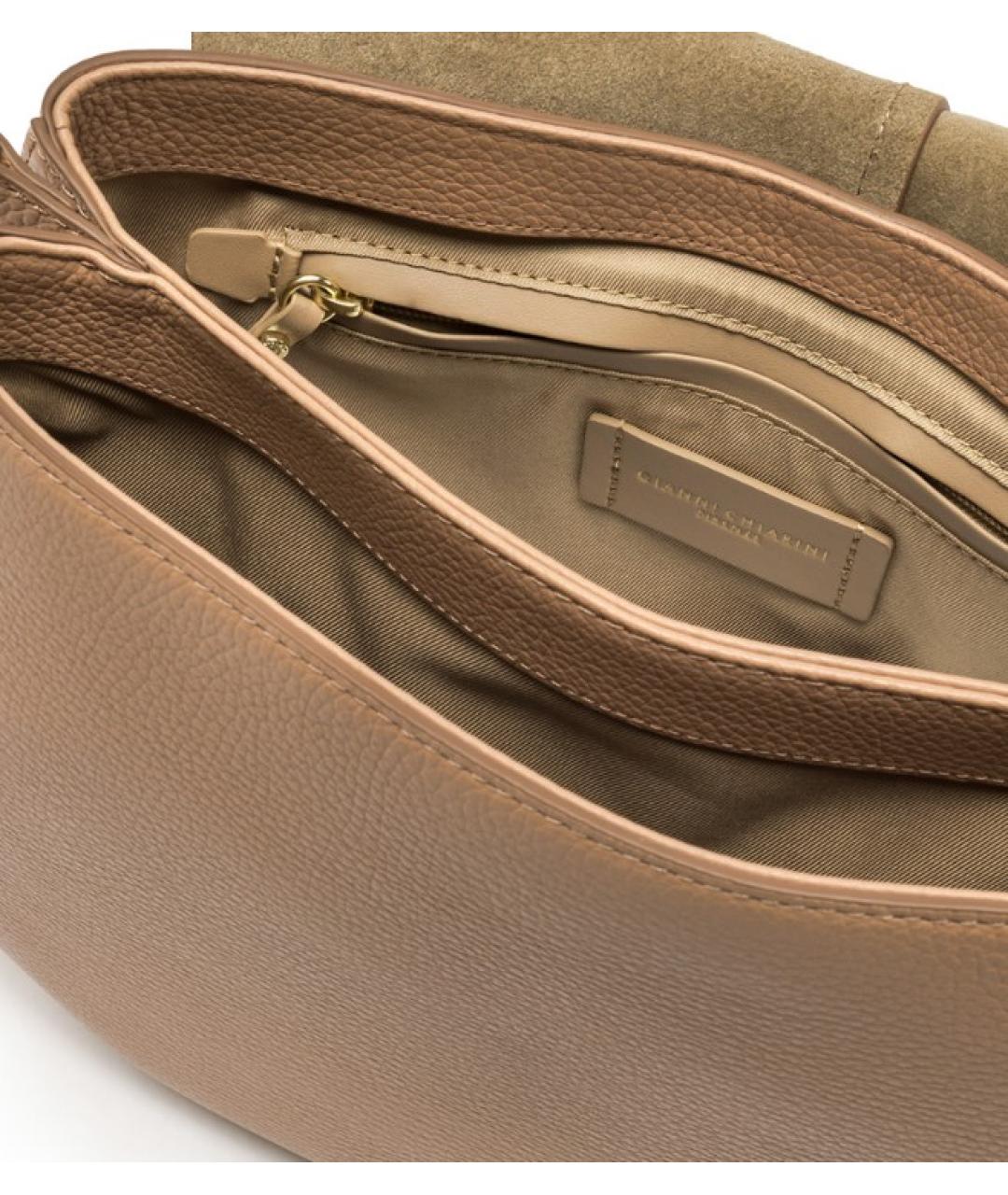 Gianni Chiarini Бежевая кожаная сумка через плечо, фото 4