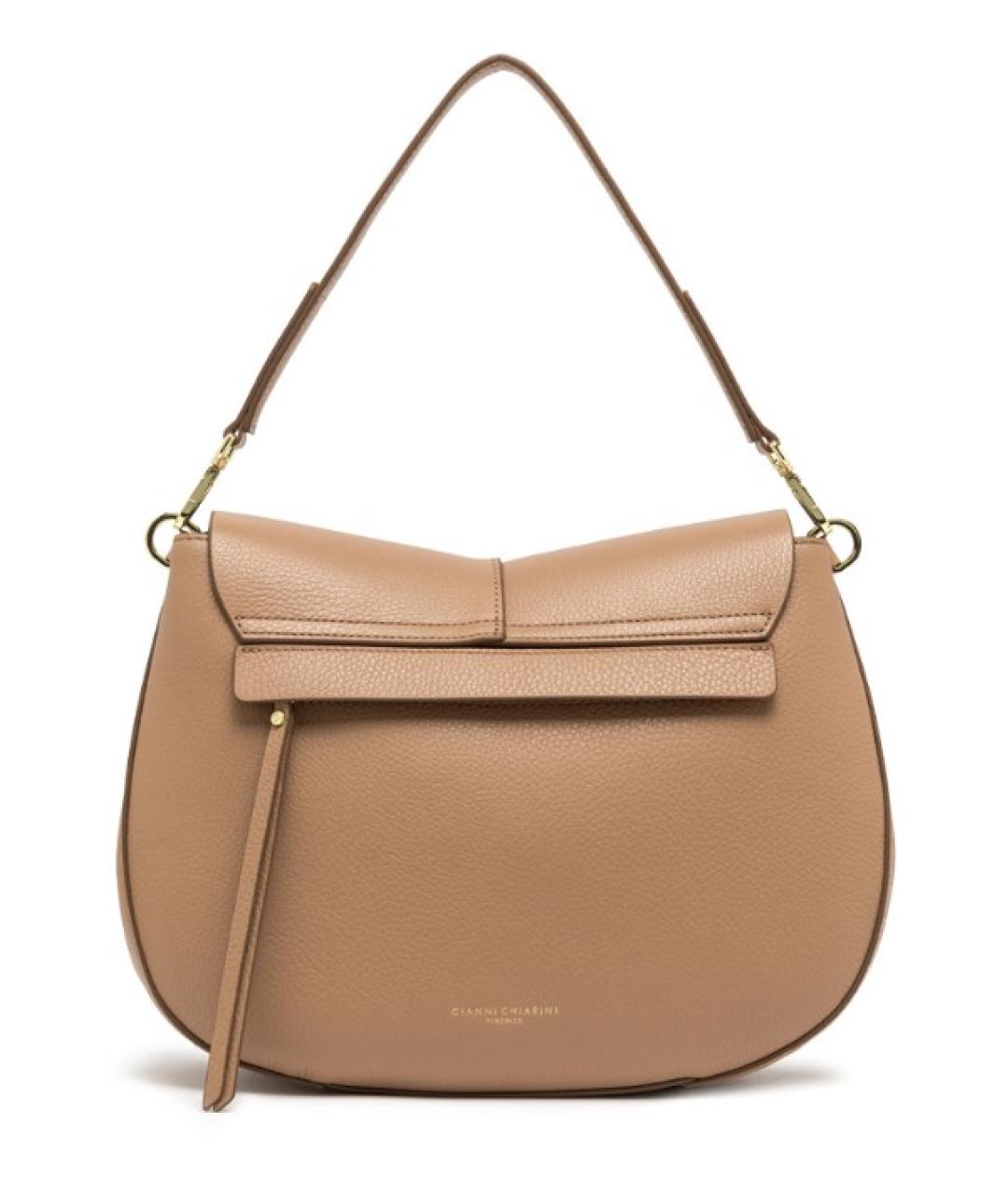 Gianni Chiarini Бежевая кожаная сумка через плечо, фото 3