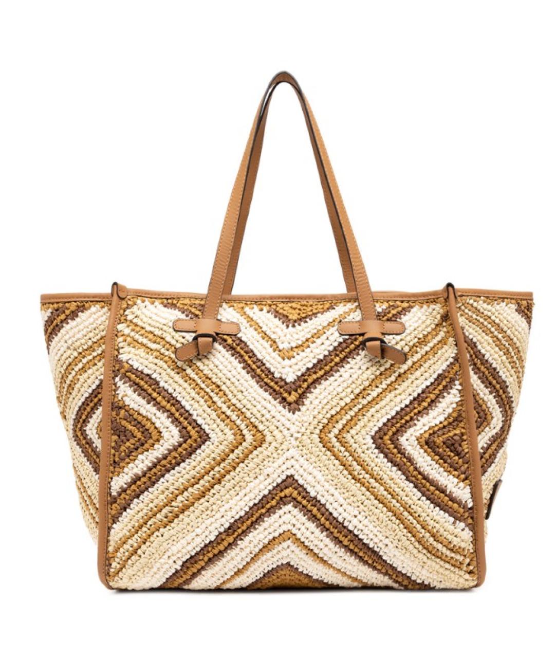 Gianni Chiarini Бежевая пелетеная сумка тоут, фото 3