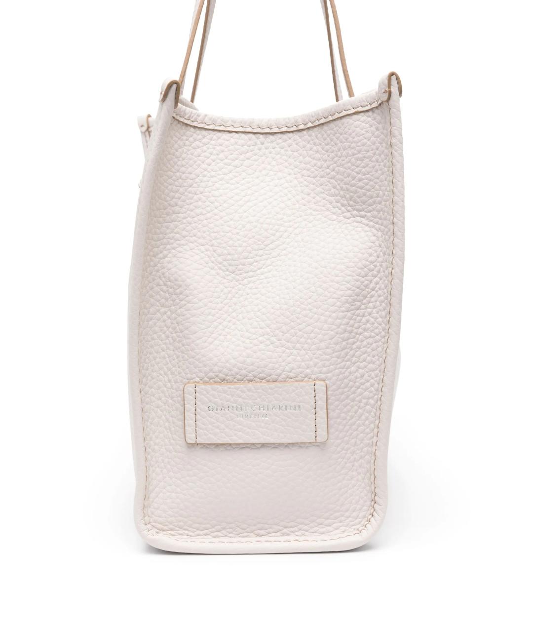Gianni Chiarini Белая кожаная сумка тоут, фото 3