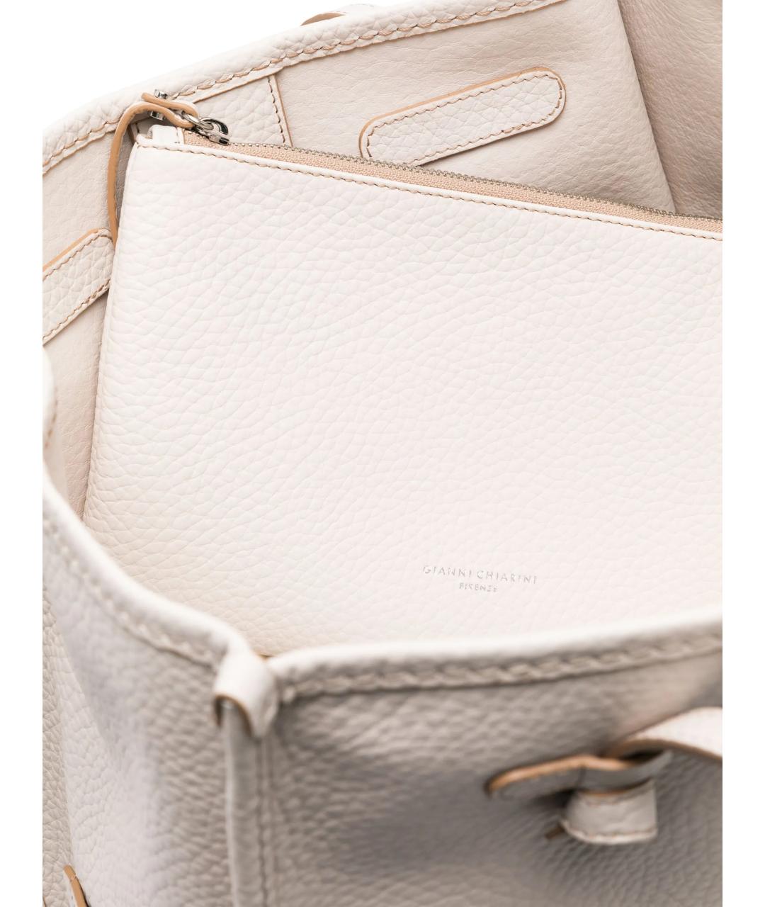 Gianni Chiarini Белая кожаная сумка тоут, фото 4