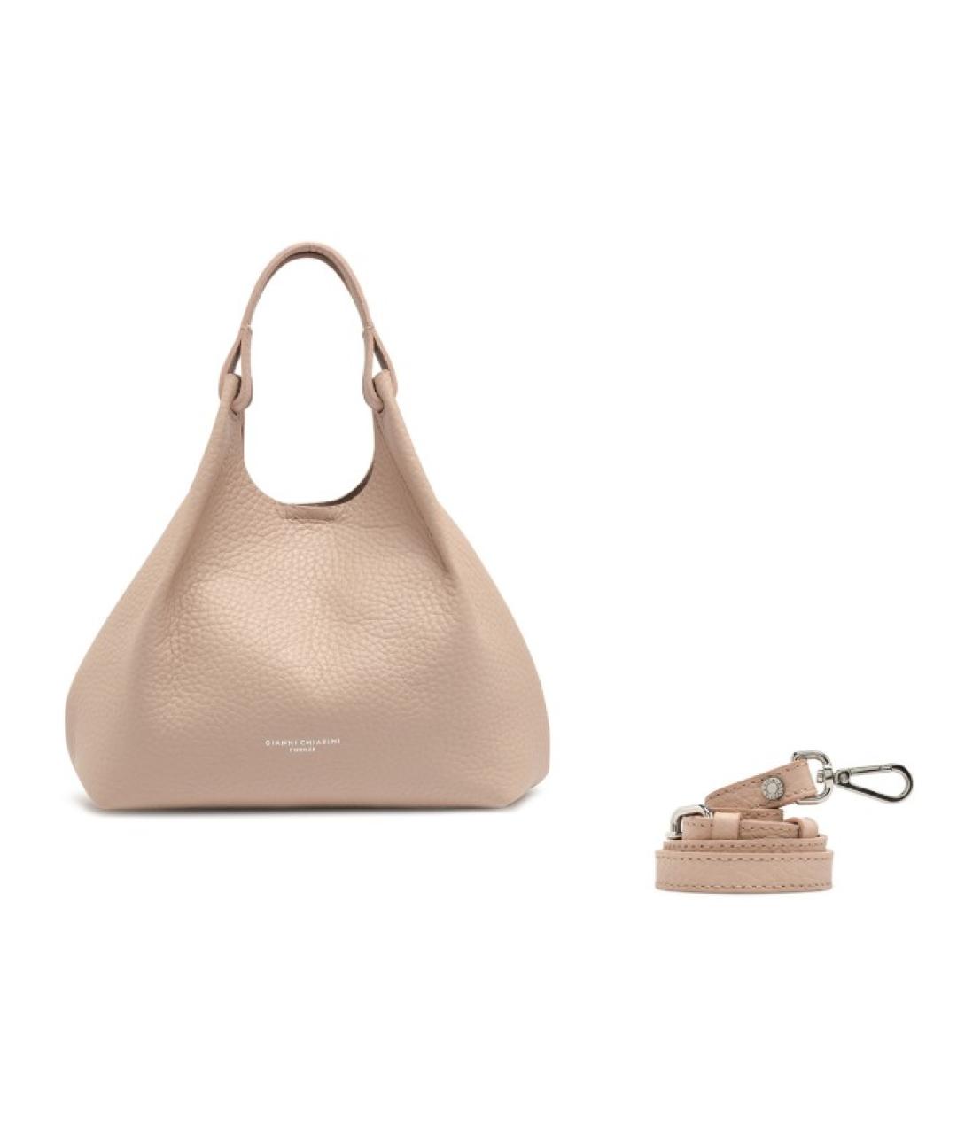 Gianni Chiarini Бежевая кожаная сумка тоут, фото 2