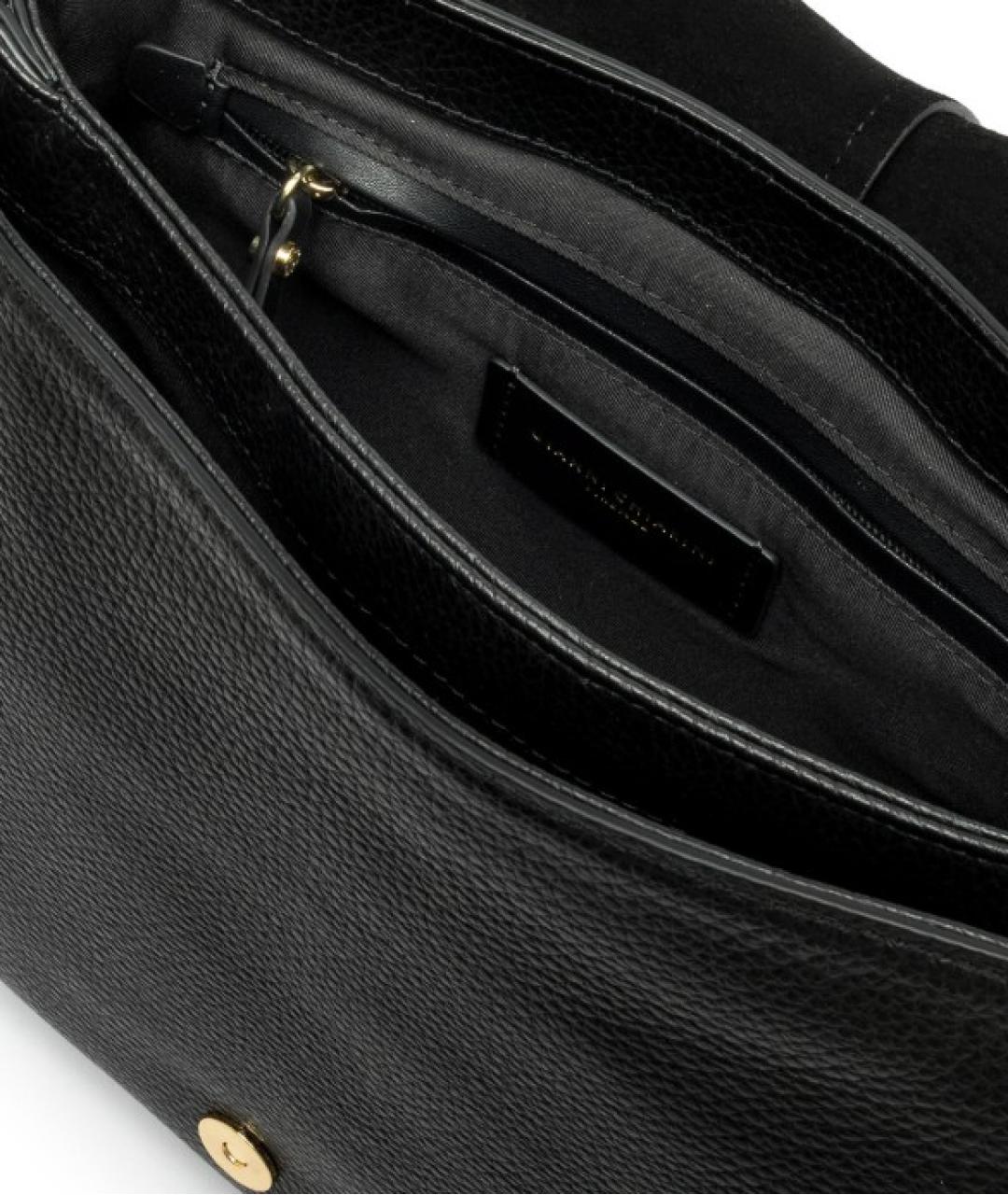 Gianni Chiarini Черная кожаная сумка через плечо, фото 4