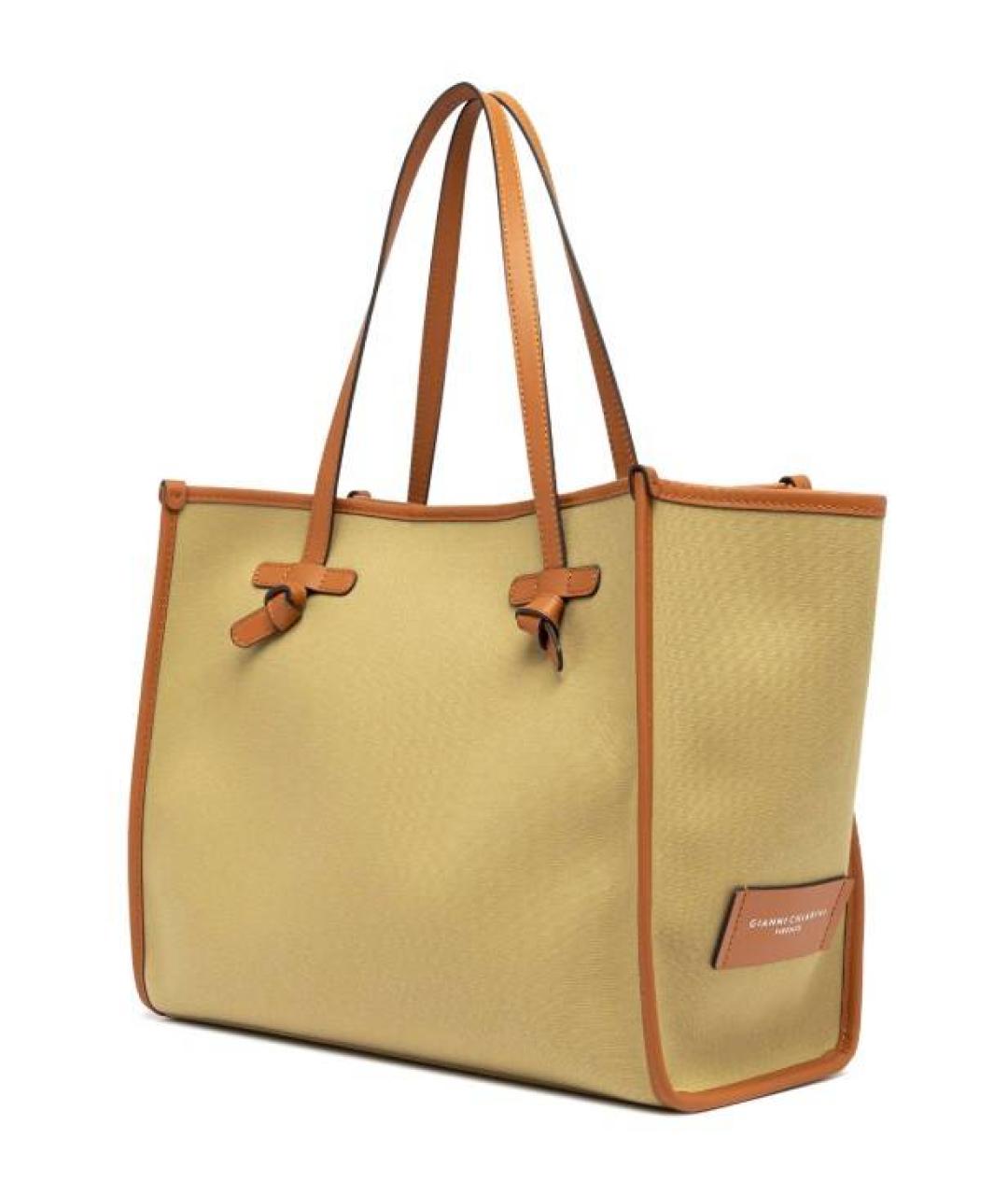 Gianni Chiarini Желтая тканевая сумка тоут, фото 2