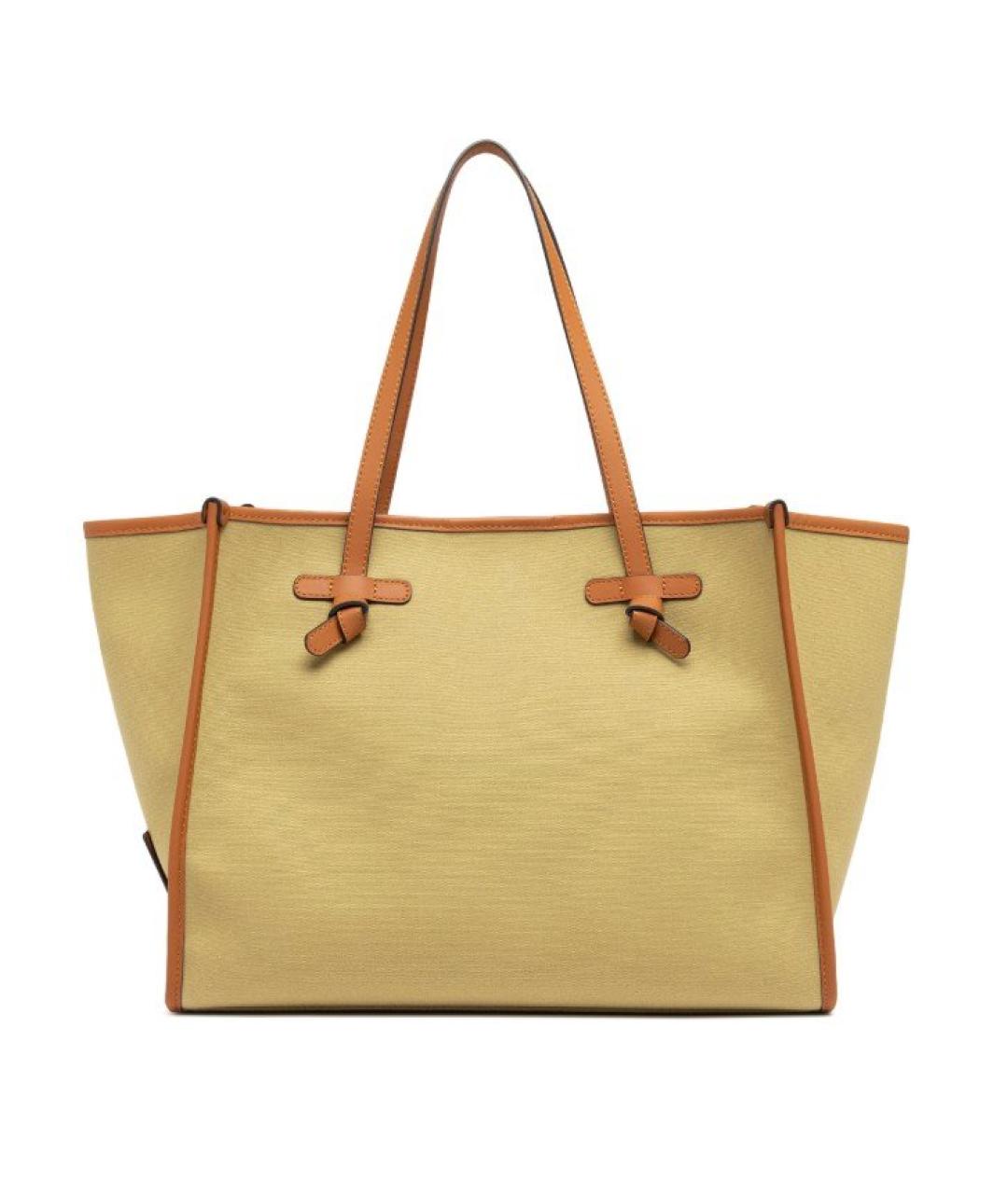 Gianni Chiarini Желтая тканевая сумка тоут, фото 1