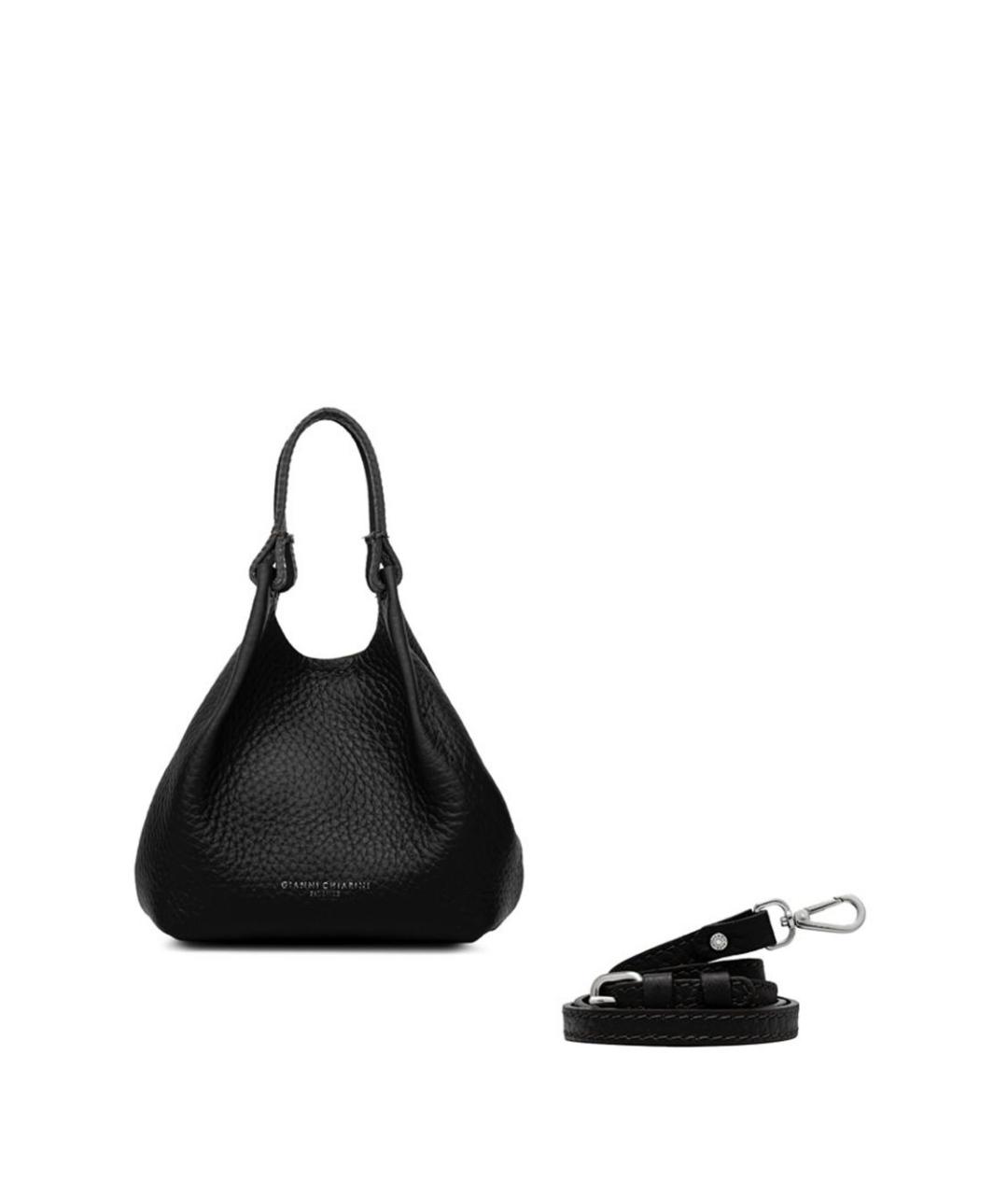 Gianni Chiarini Черная кожаная сумка тоут, фото 4